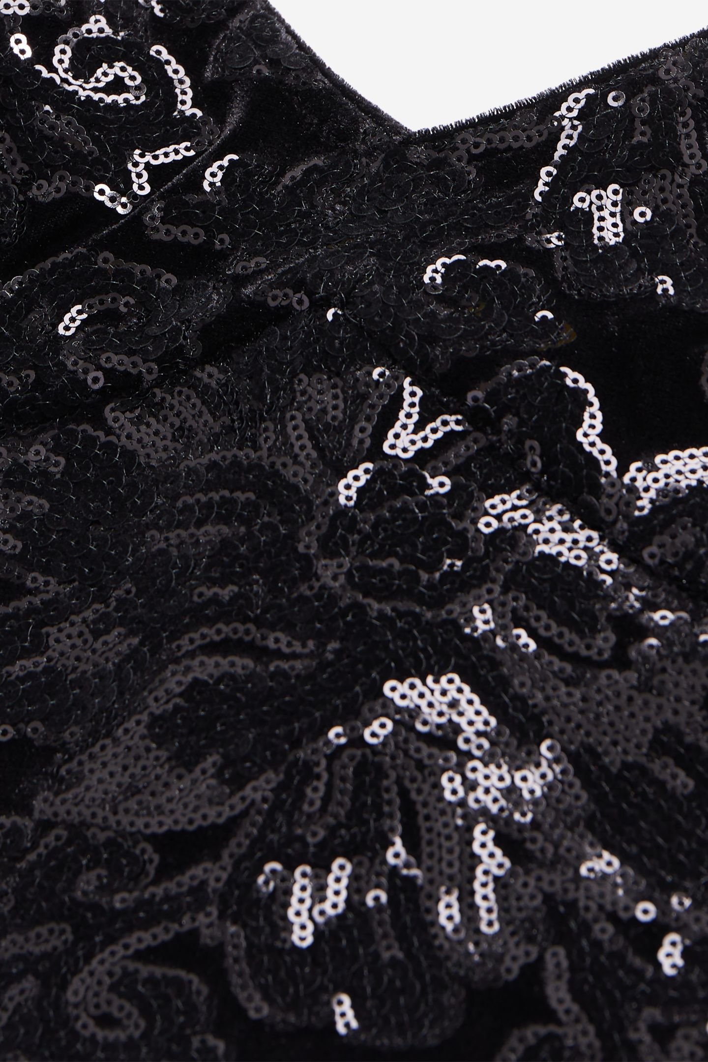 VELVET AND SEQUIN STRAPSTOP SHORT TOP BLACK 5
