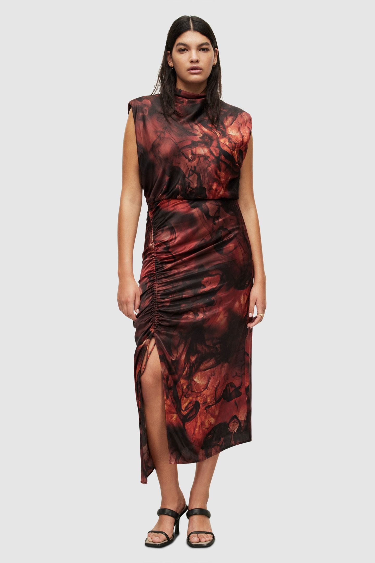 ISA CLAUDIA DRESS DEEP RUST RED 1