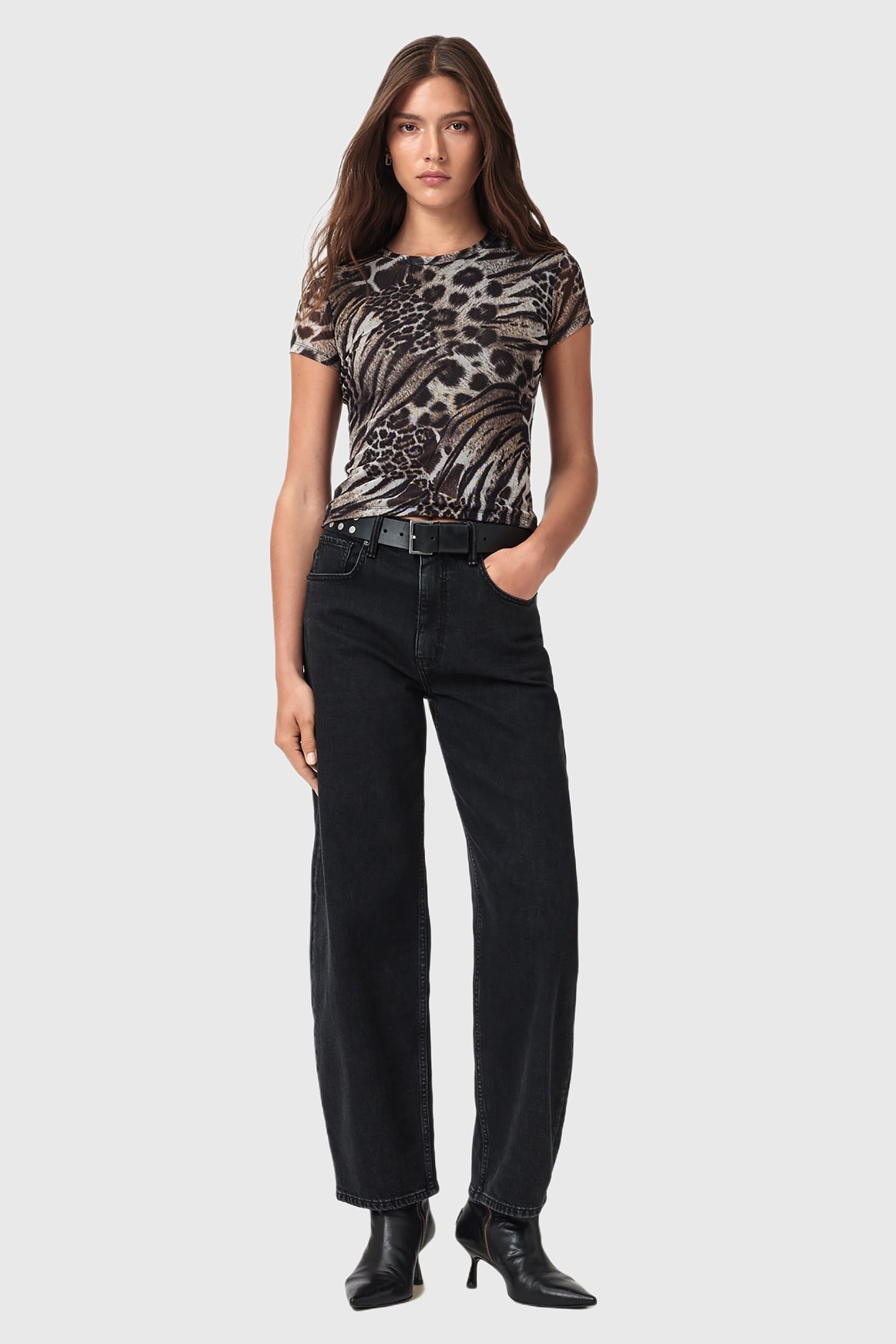 ELLIE MESH TEE TRIO TAUPE BROWN 1