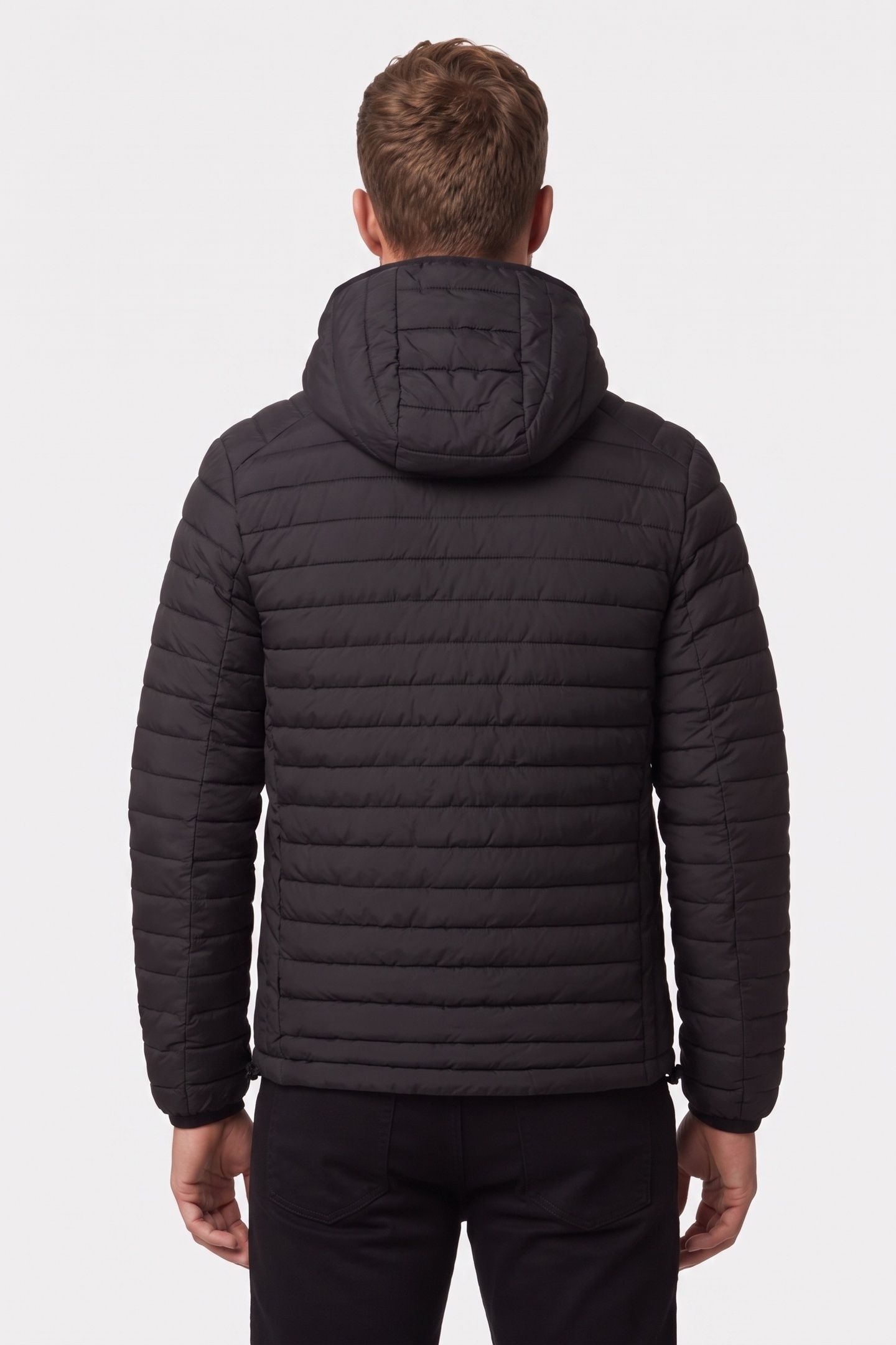 JACKET HOODED SHORT FIT PADDED BLACK 2