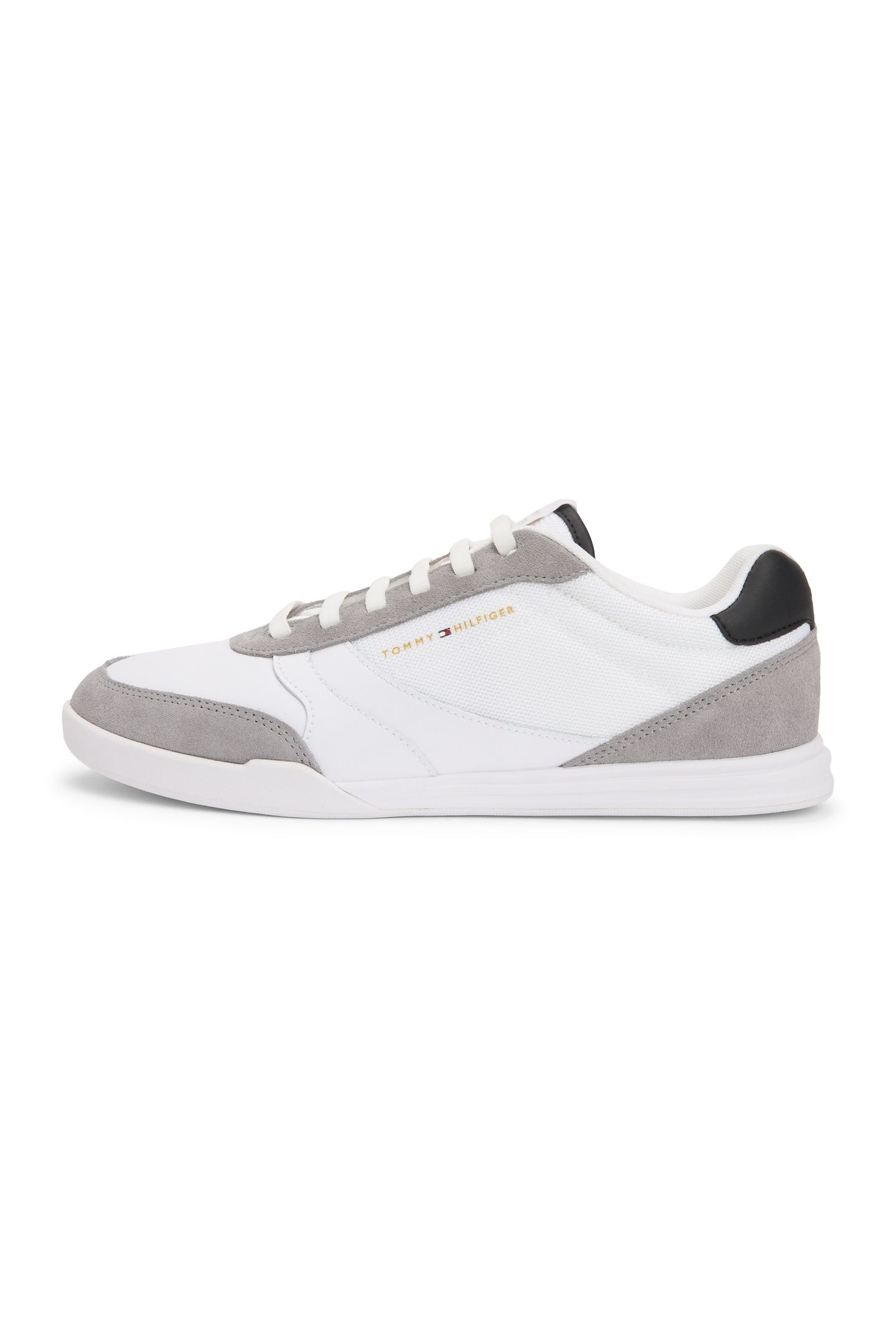 MIXED TEXTURE CUPSOLE TRAINERS WILEATHER WHITE 2