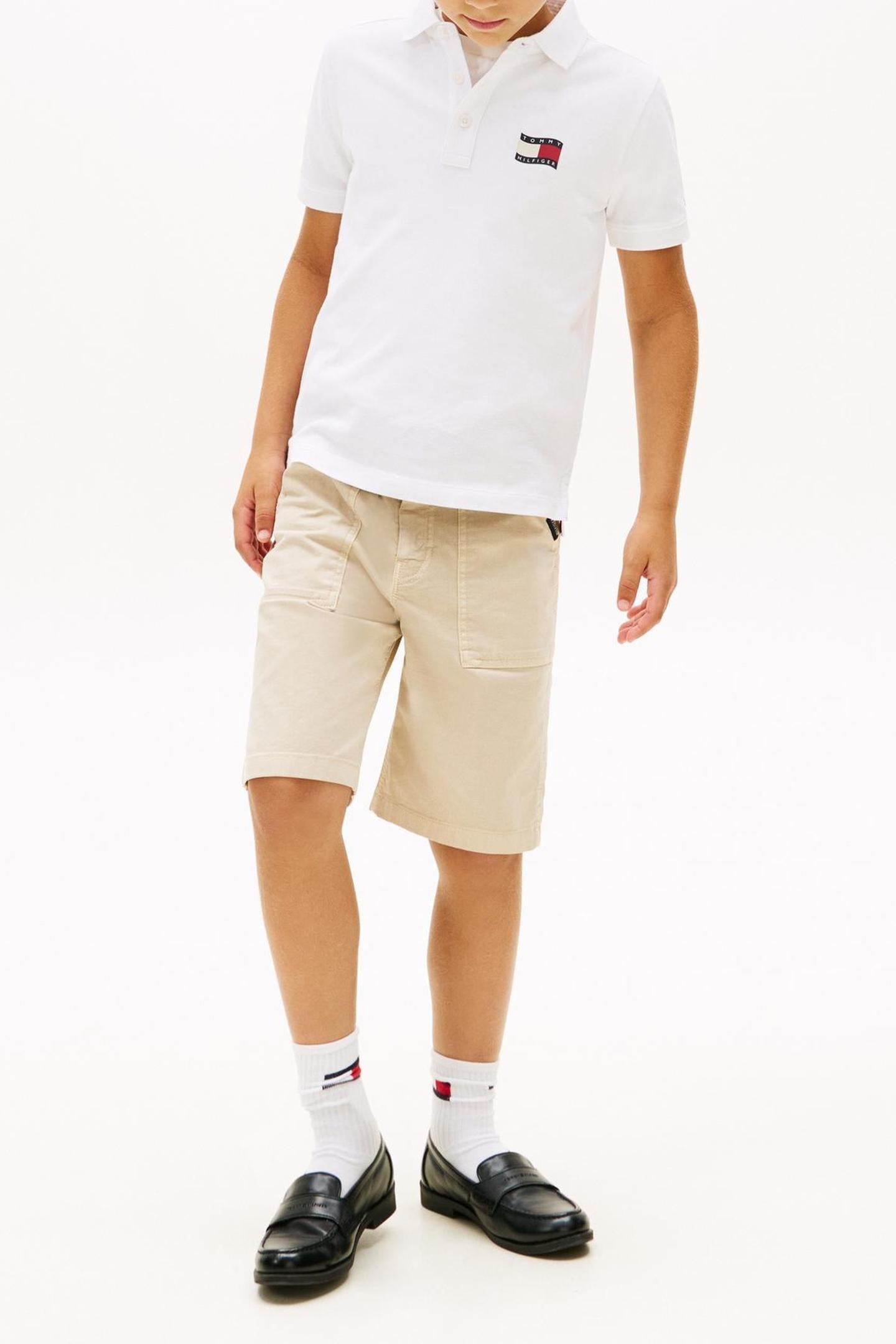 BOYS WAVY FLAG POLO WHITE 2