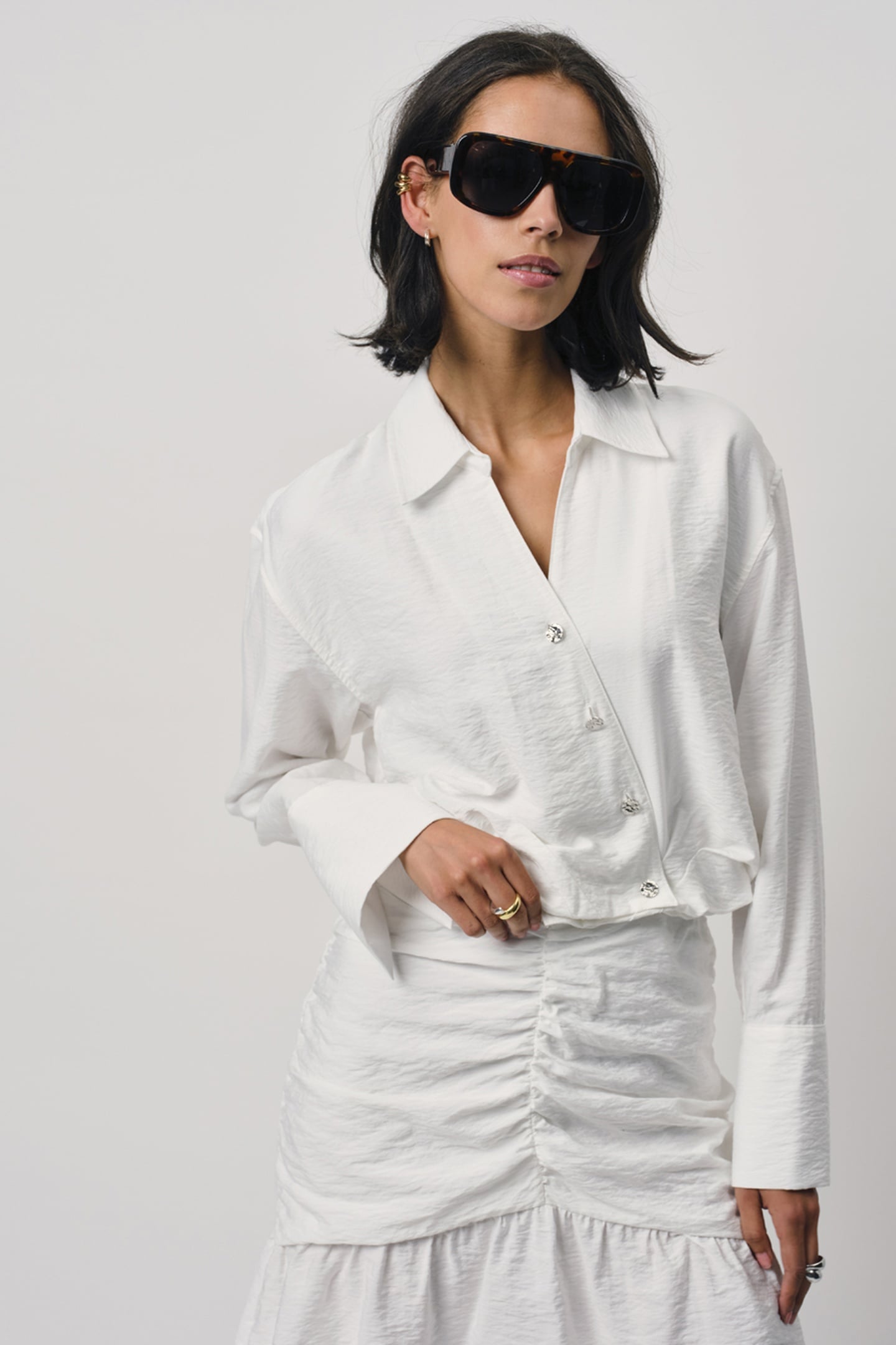 KRISSY DRAPEY MINI SKIRT MILK WHITE 1