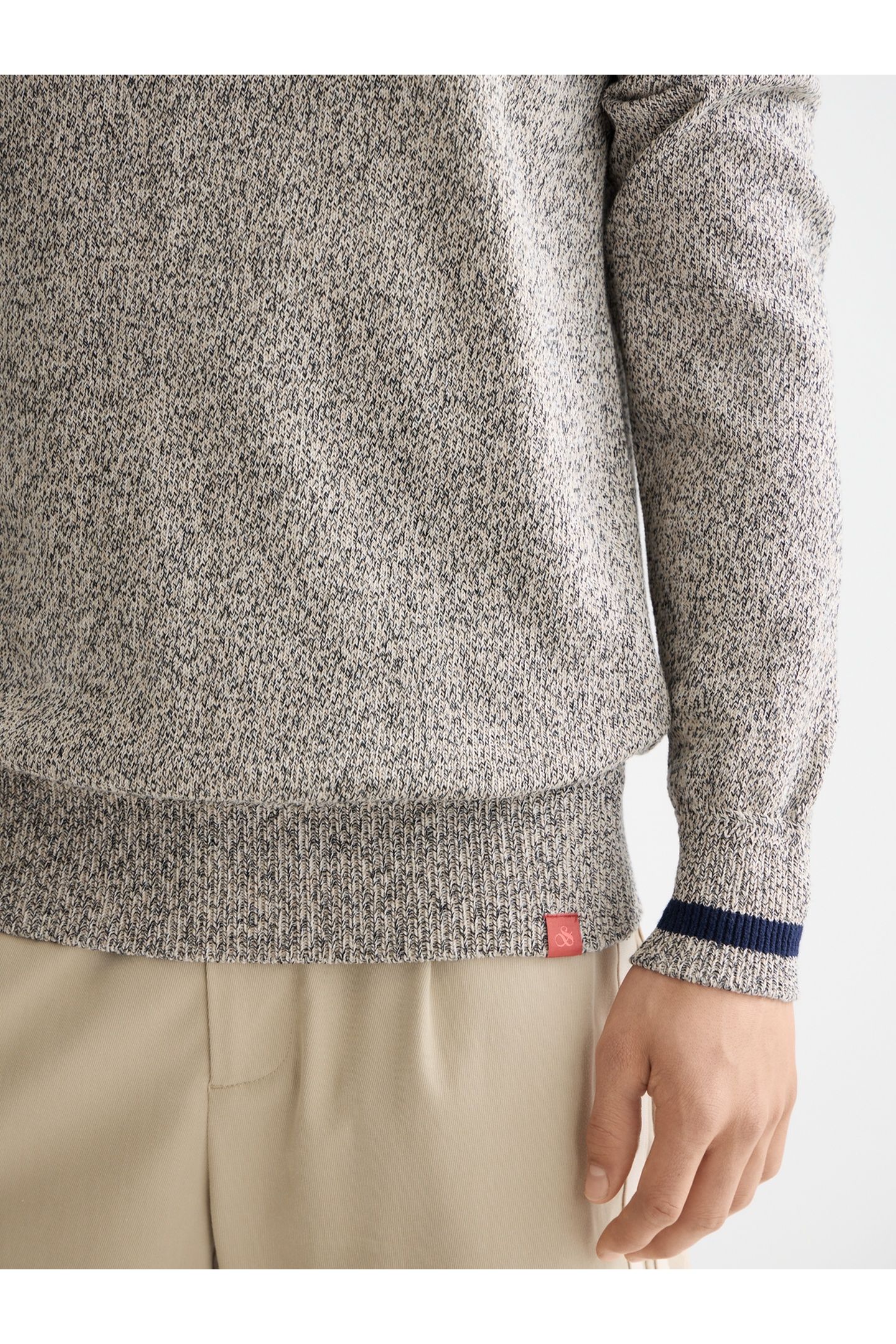 MELANGE REGULAR FIT CREW NECK PLAZA TAUPE MELANGE 6
