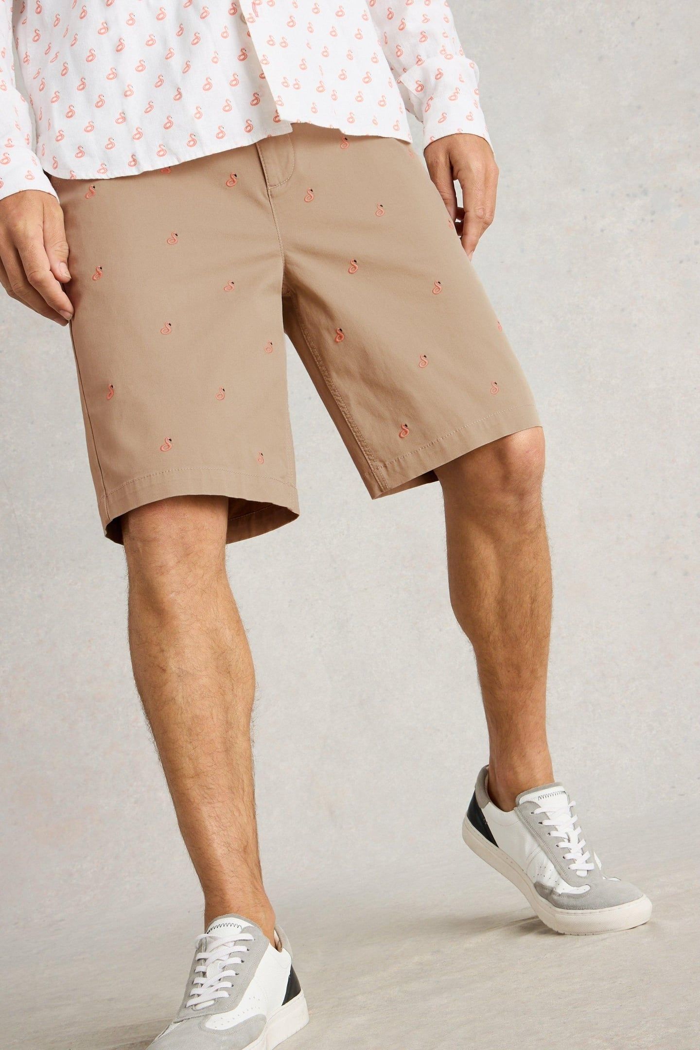 FLAMINGO CHINO SHORT NATURAL PRINT 2