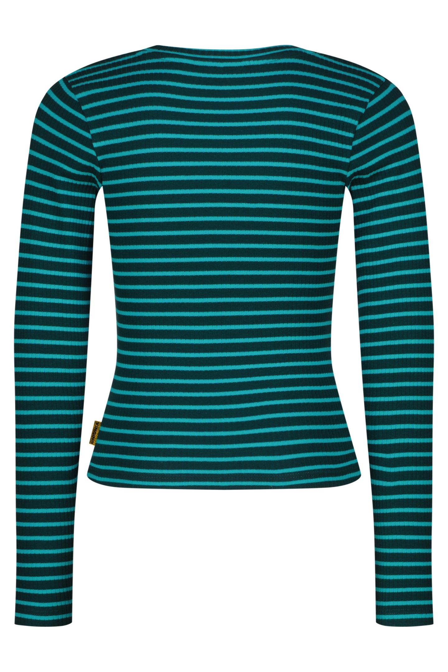 GIRLS BASIC FINE STRIPE TOP T-SHIRT DARK JUNGLE GREEN 3
