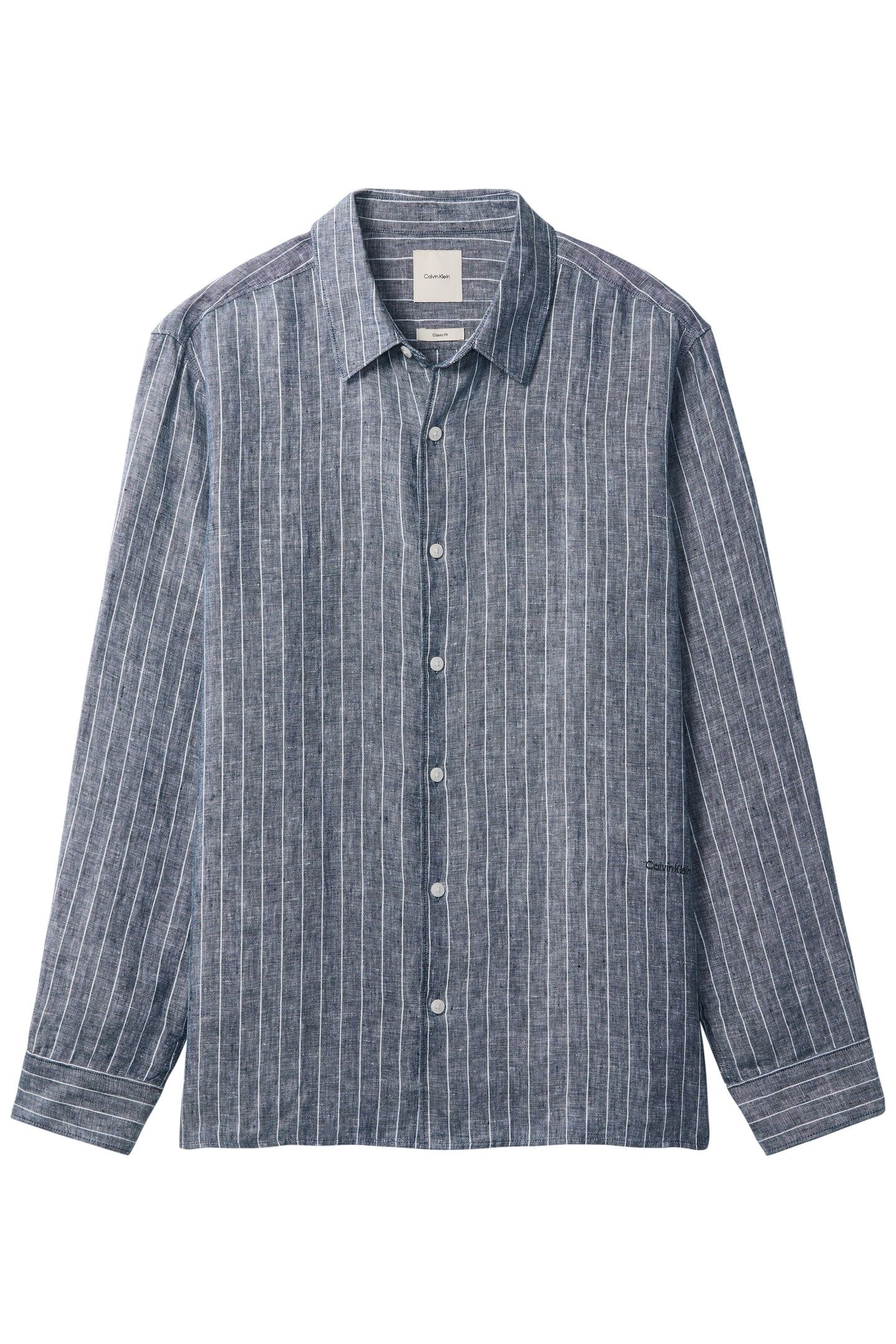 PINSTRIPE LINEN SHIRT BRILLIANT WHITE 5