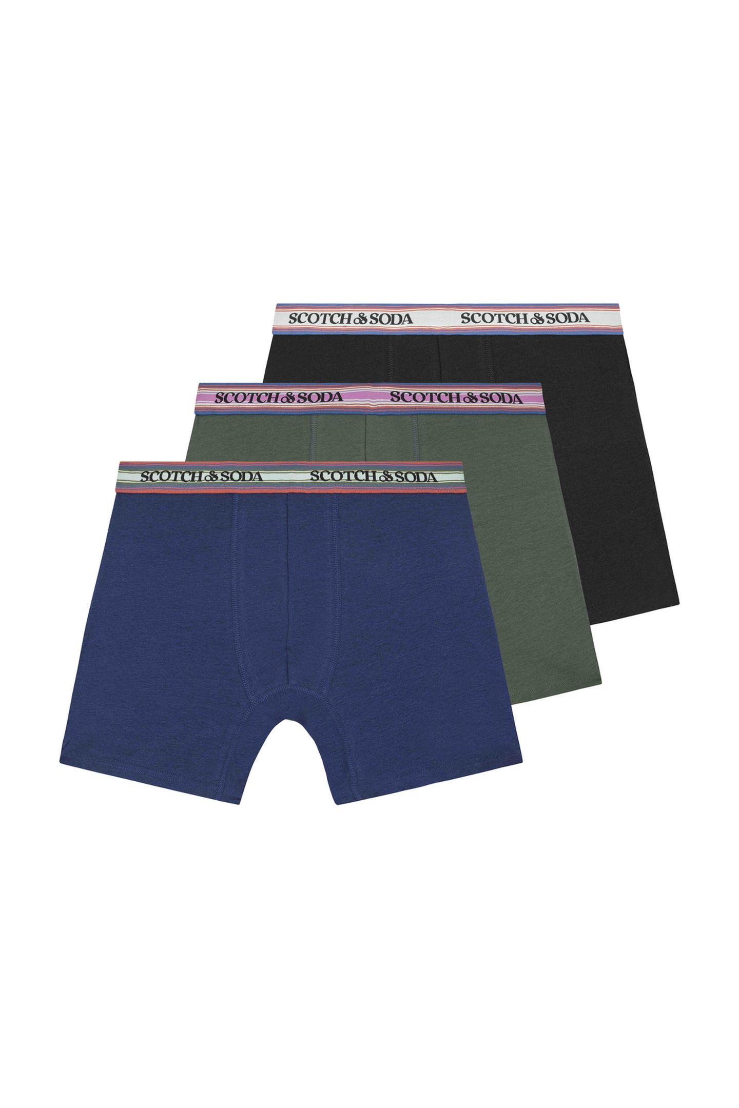 3PK MENS COTTON STRETCH BOXER BRIEF GREEN/BLACK 1