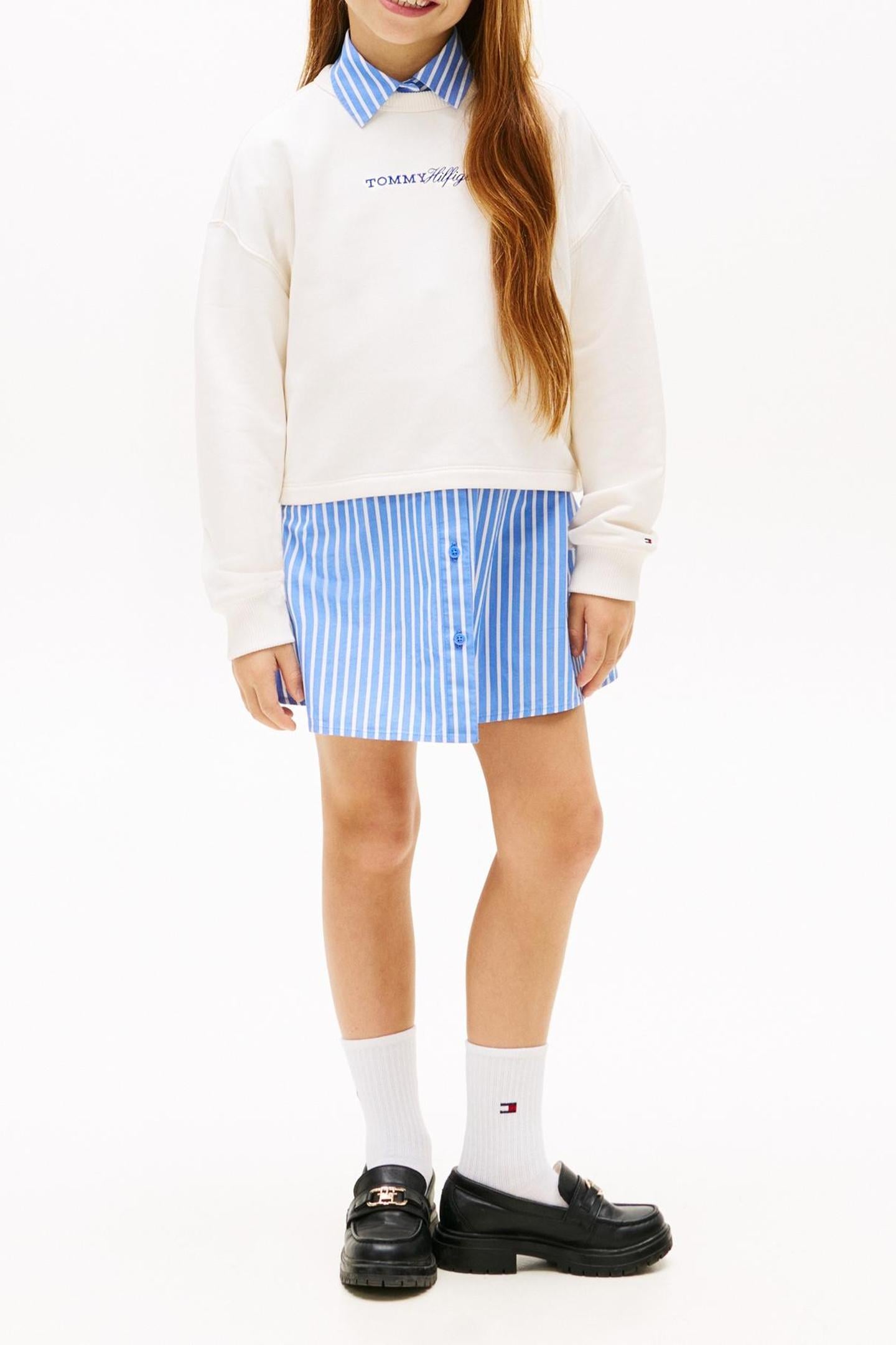 GIRLS GLITTER TOMMY CREW ANCIENT WHITE 1