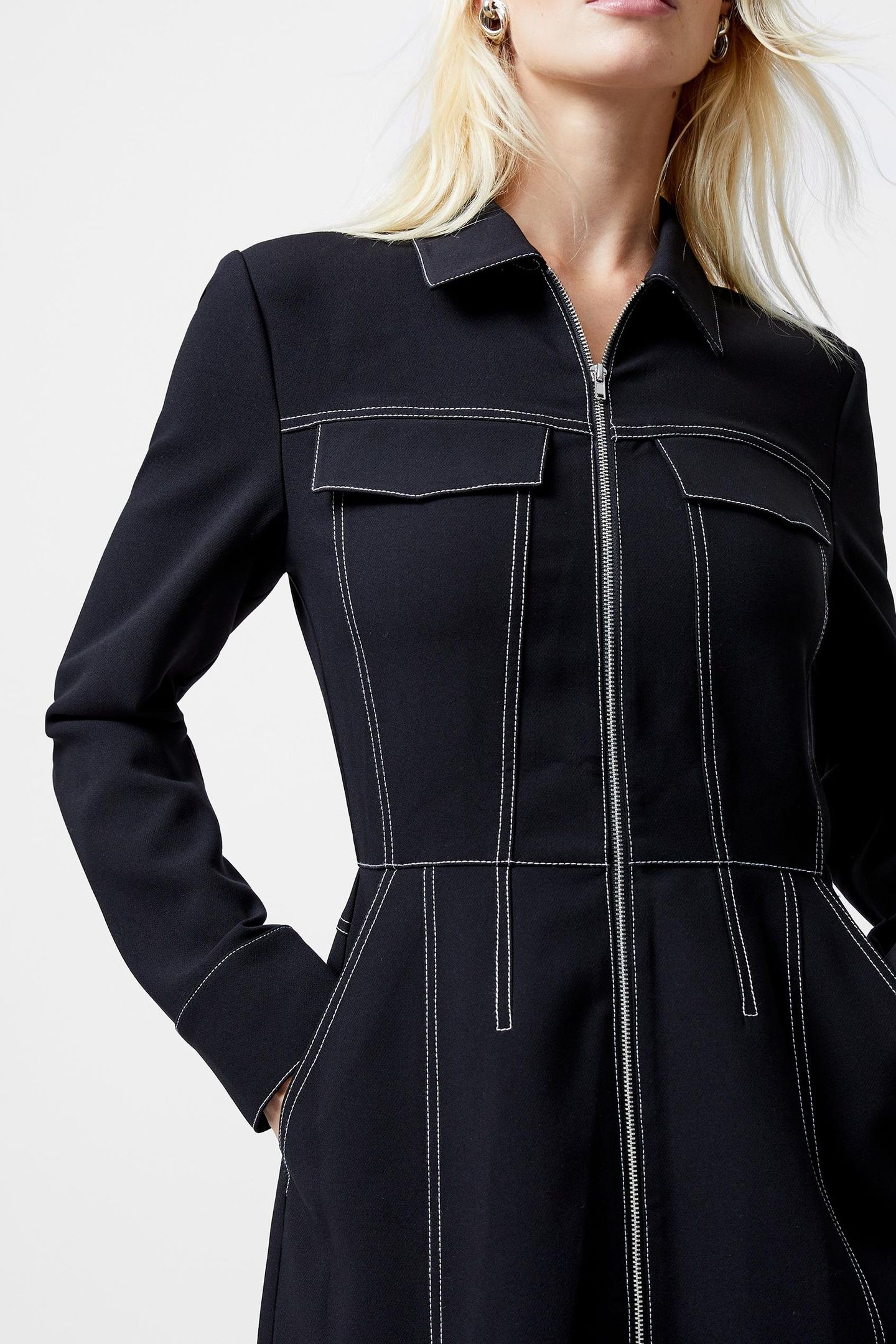AZRA TWILL MINI DRESS BLACK 4