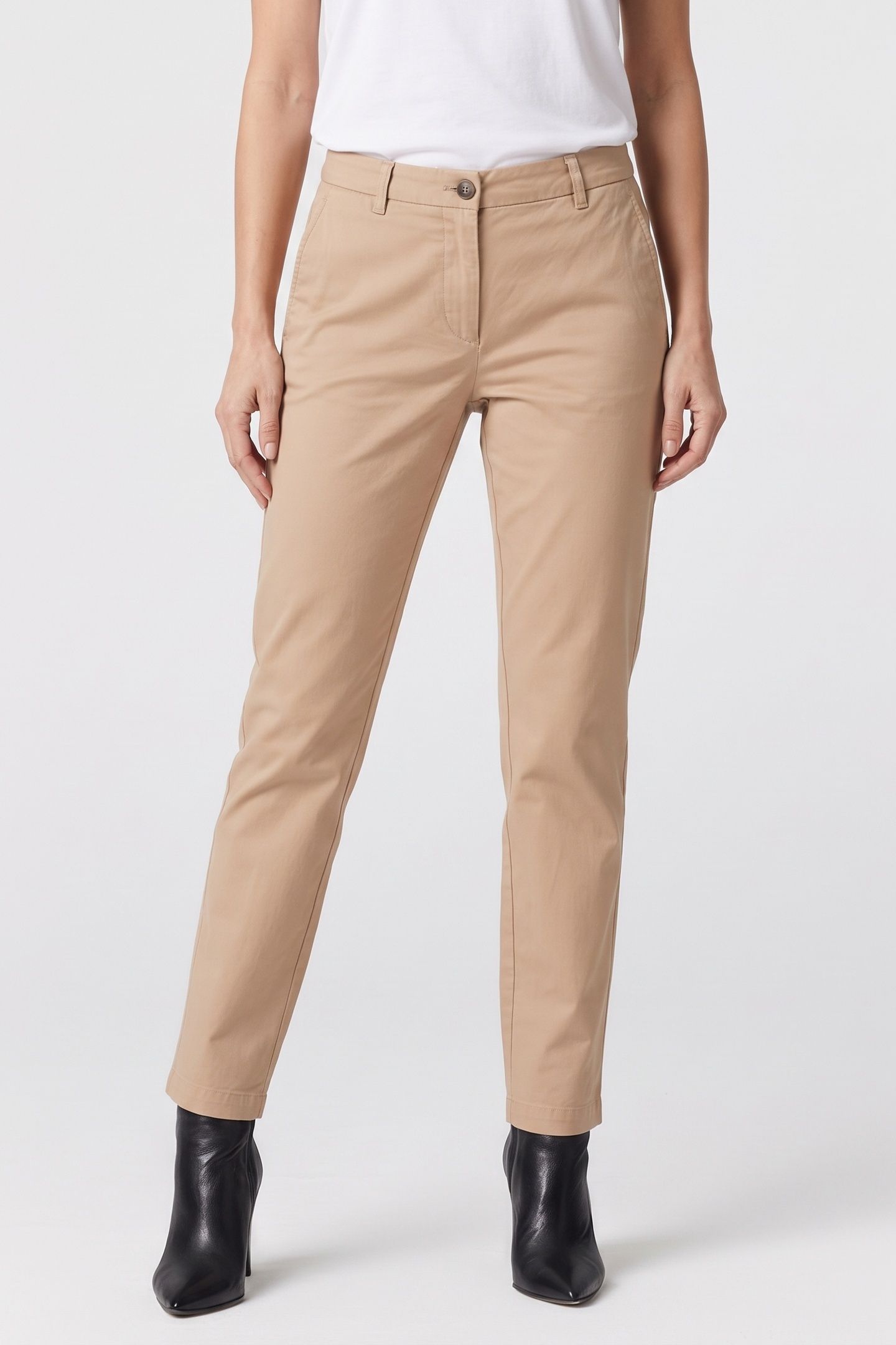 COTTON SLIM STRAIGHT BEIGE 1