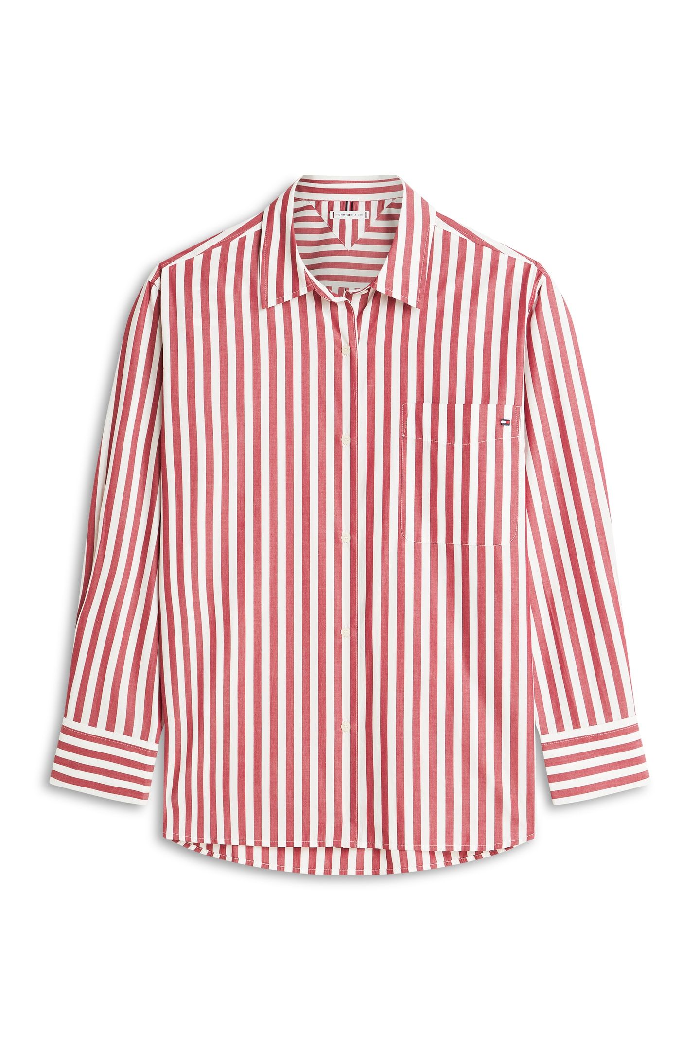 ESS POPLIN EASY FIT WIDE BANKER ECRU LIBERTY RED 4
