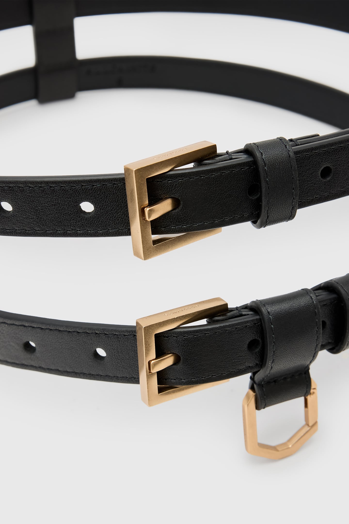JANA DOUBLE BELT BLACK/WARM BRASS 4