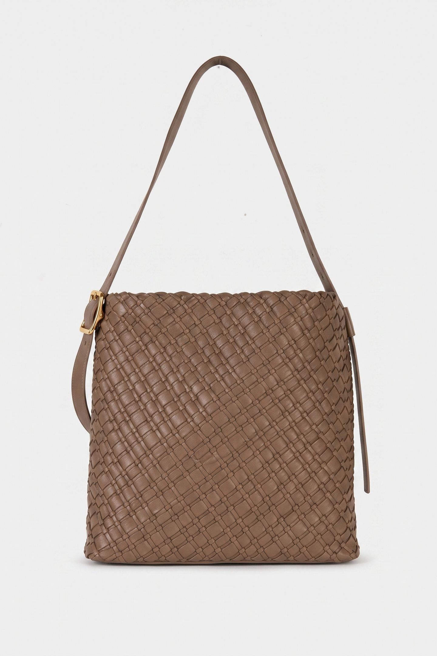 BRAIDED MAXI HOBO BAG NORDIC TAUPE 3