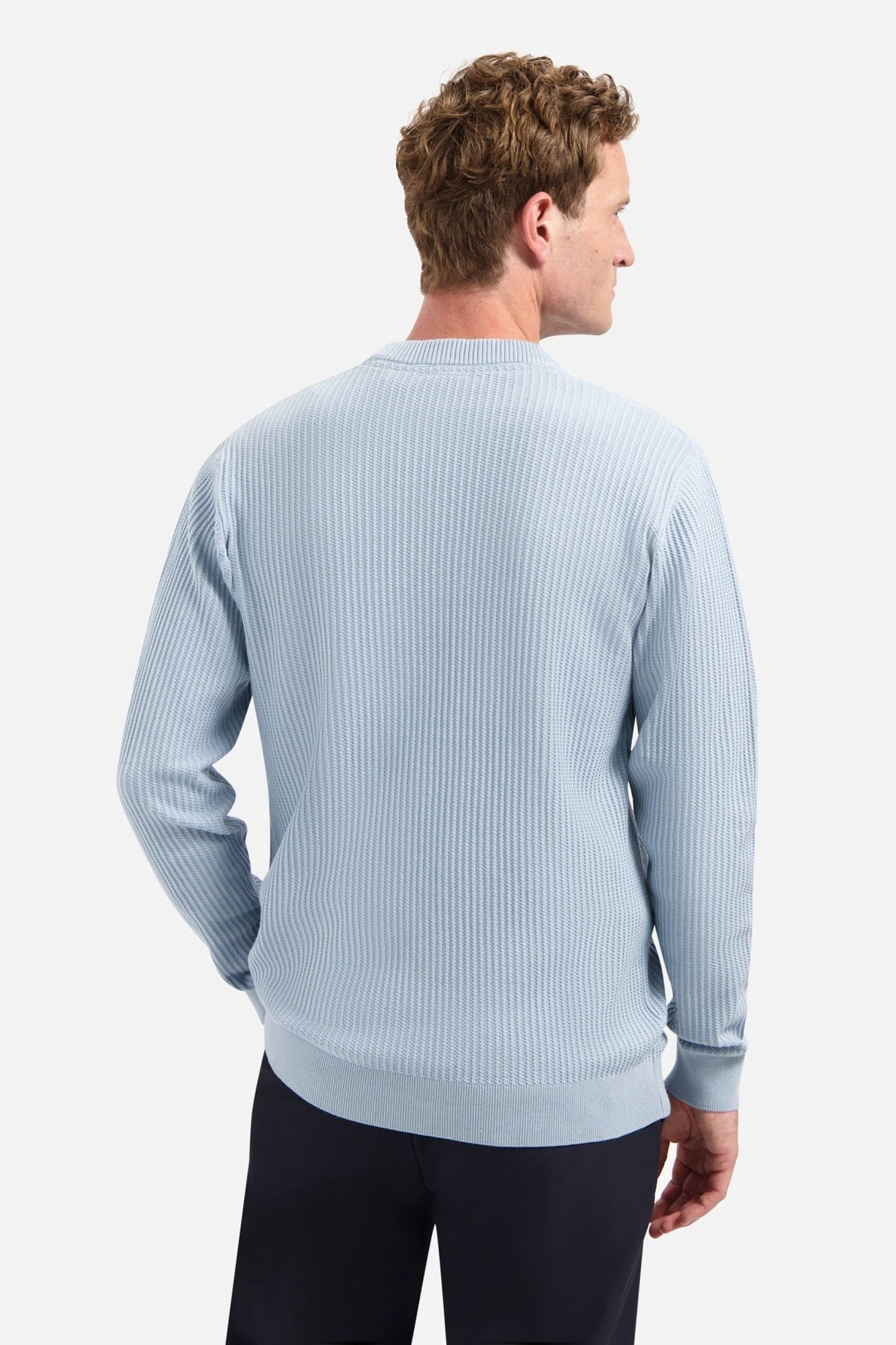 PULLOVER CREWNECK RIB DUSTY BLUE 3