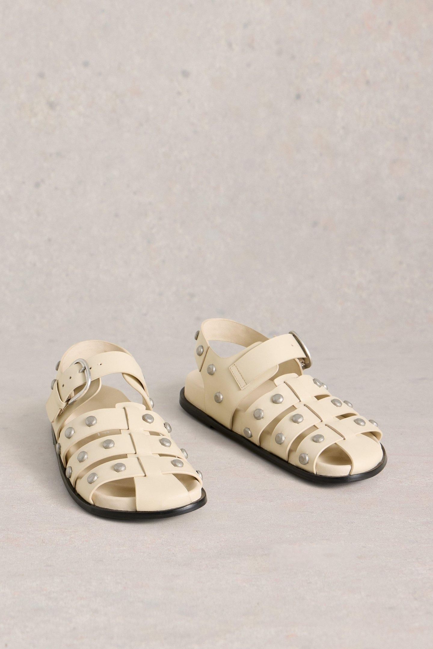 HELENA STUDDED FISHERMAN PALE IVORY 2