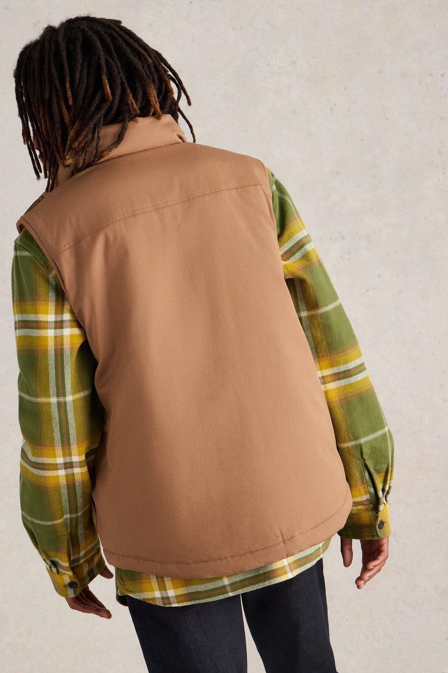 CANVAS GILET MID TAN 2