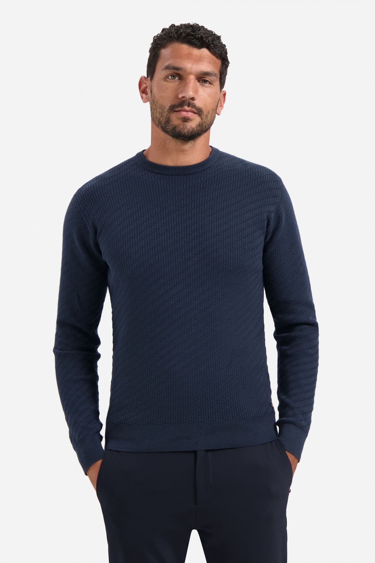 PULLOVER CREWNECK JACQUARD SOLID NIGHT 2