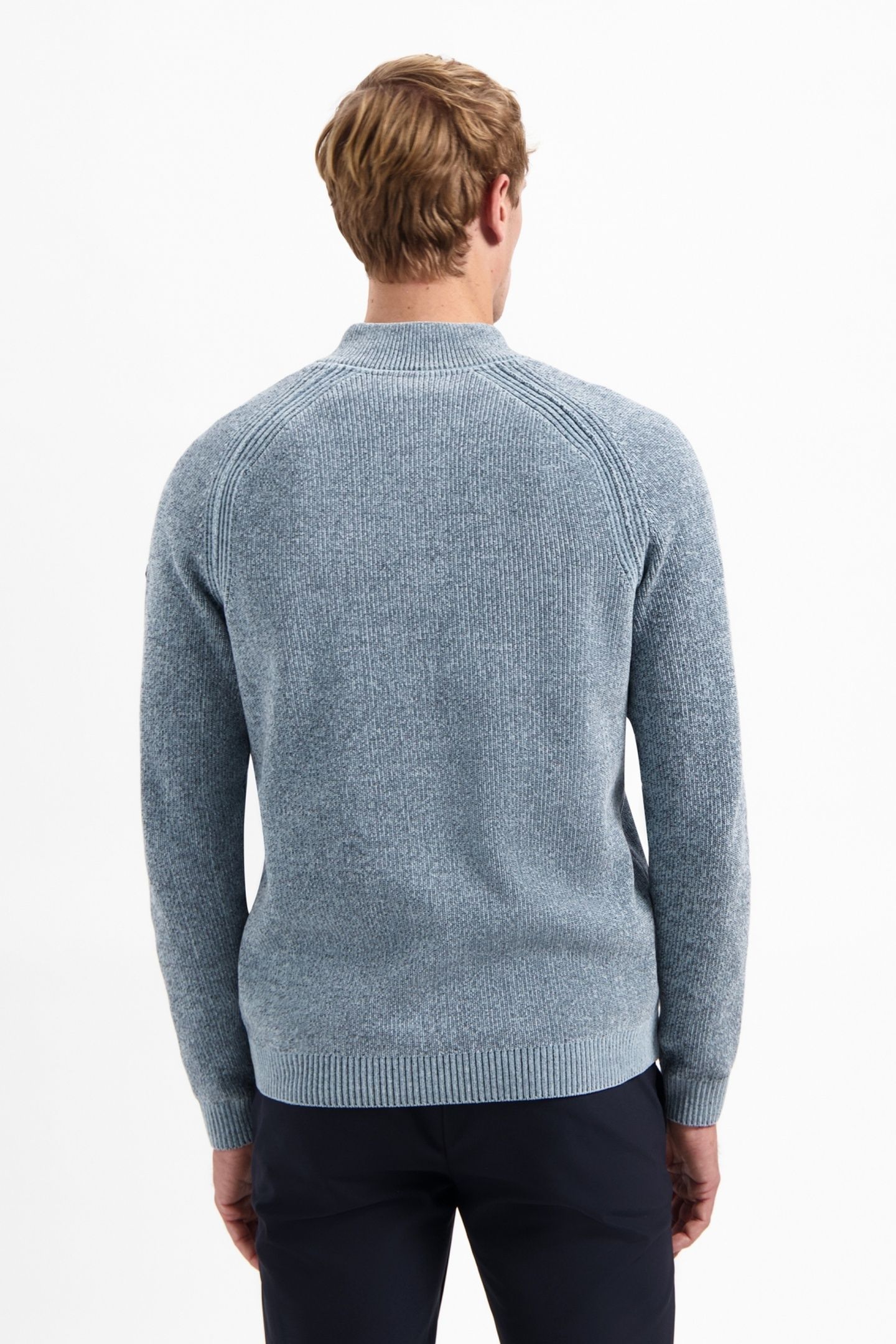 PULLOVER HALF ZIP 2 COLORED CHENILLE DUSTY BLUE 3