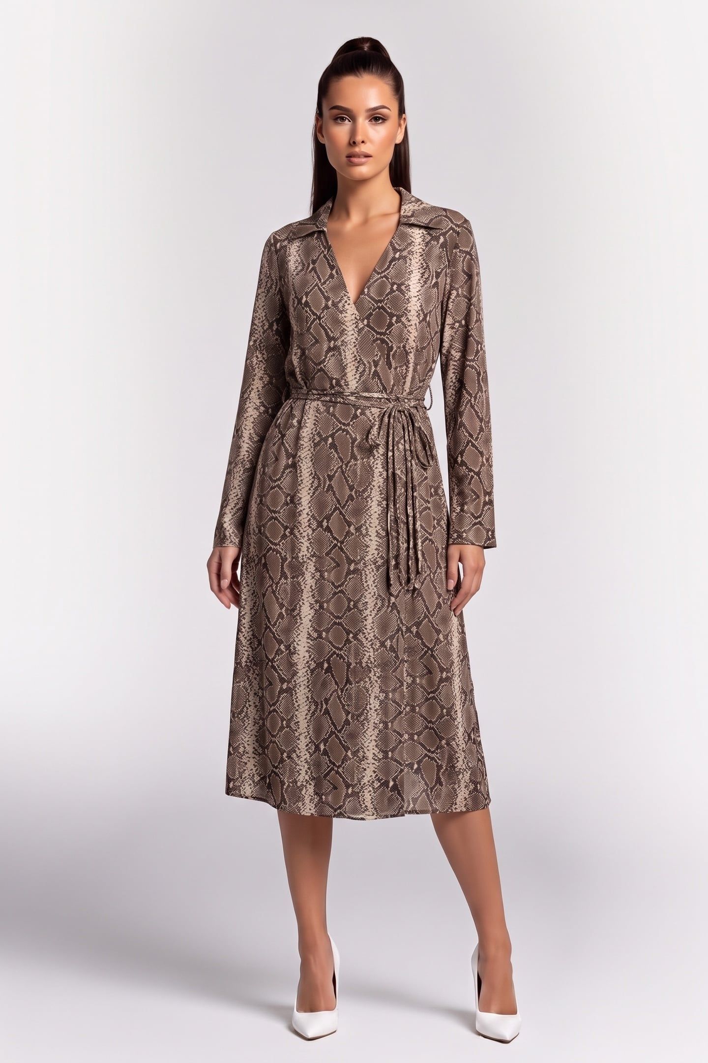 GLO WRAP DRESS BEIGE 1
