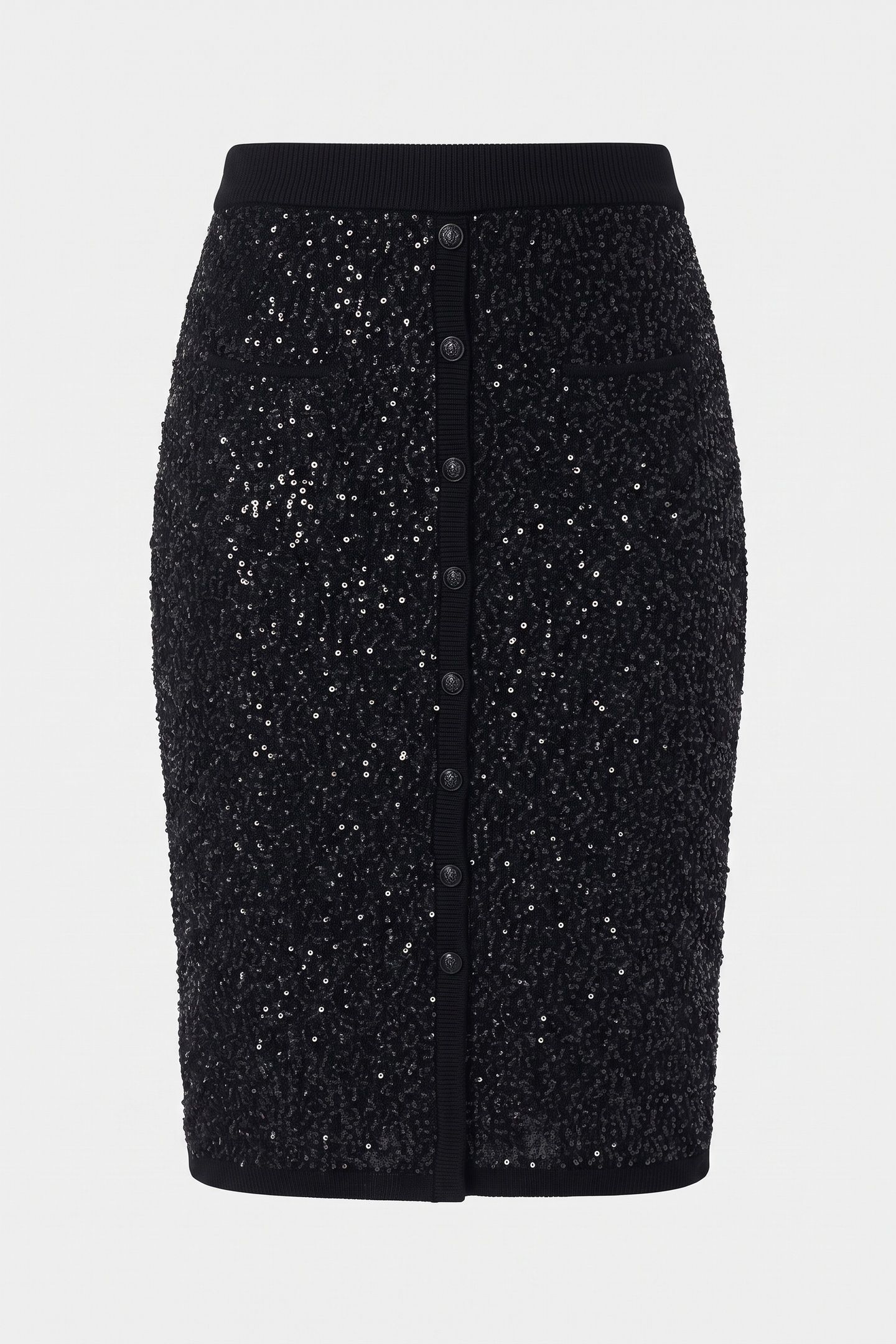 LONG SEQUIN SKIRT BLACK 3