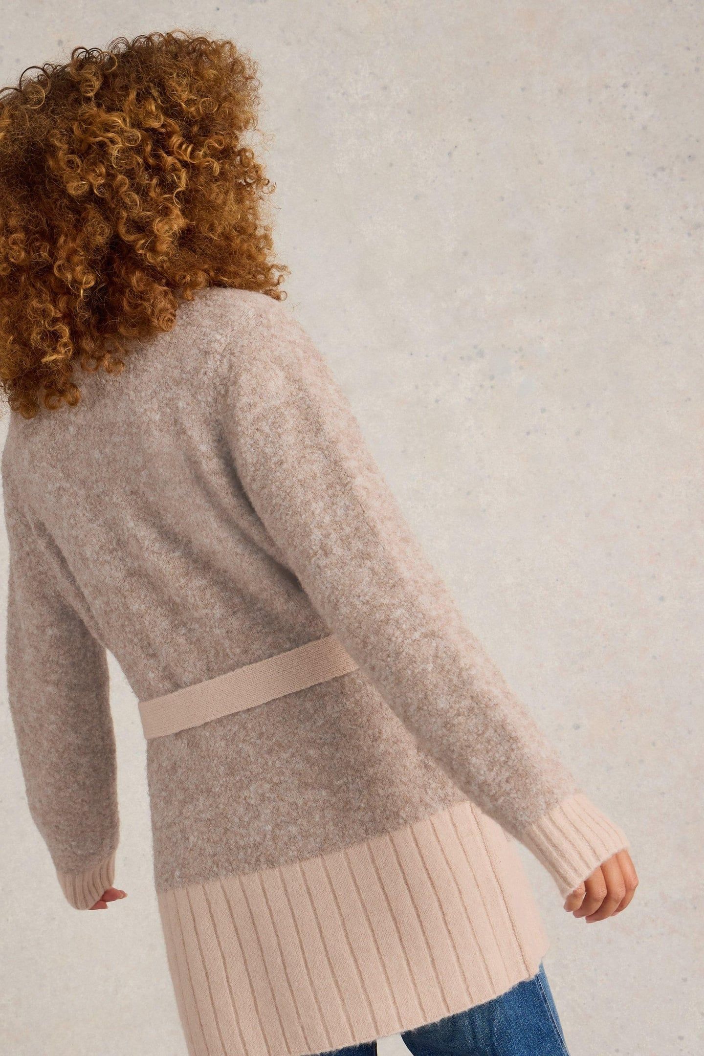 BOBBY BOUCLE BELTED CARDI LIGHT NATURAL 2