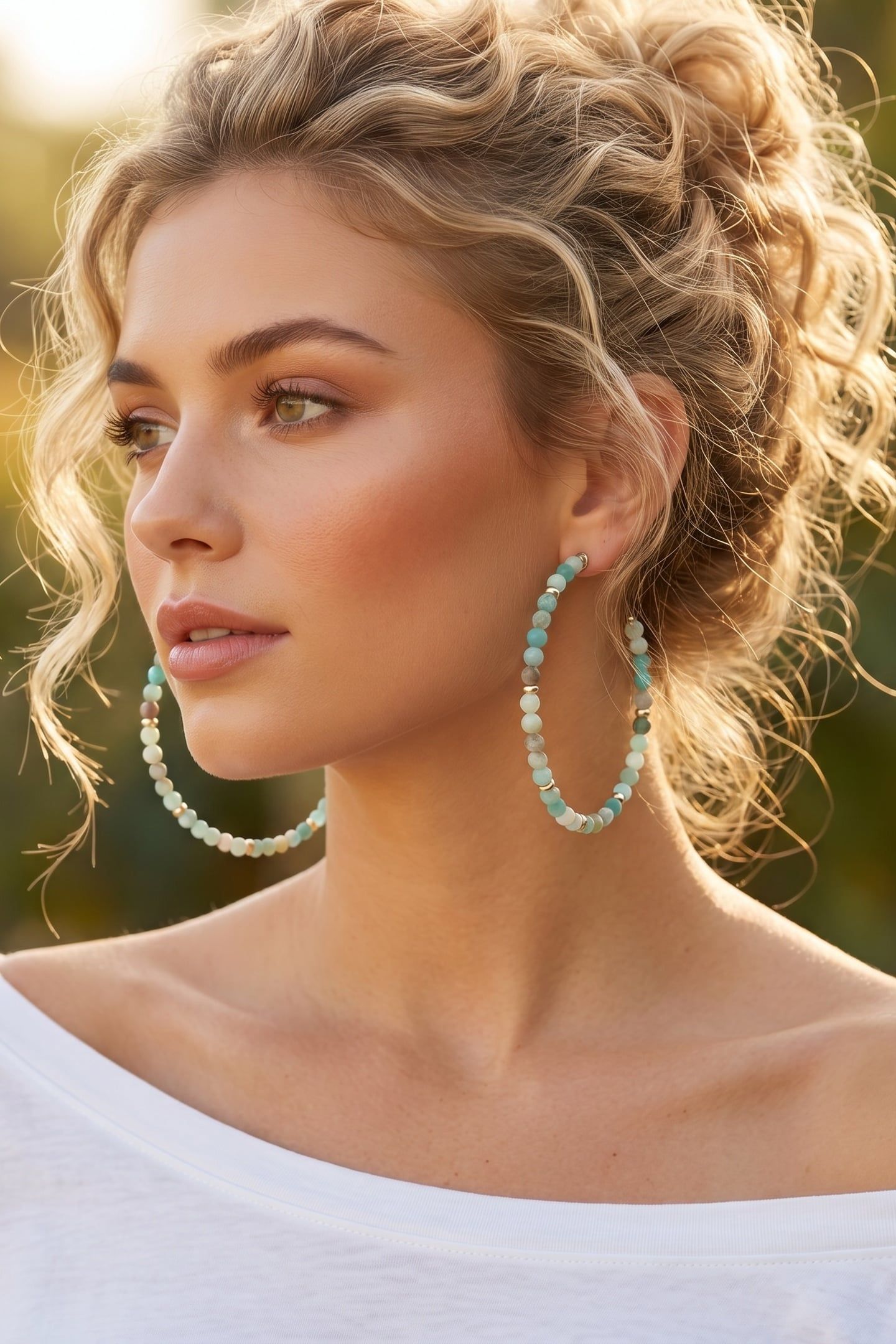 MARBLE HOOPS GREEN, WHITE 3