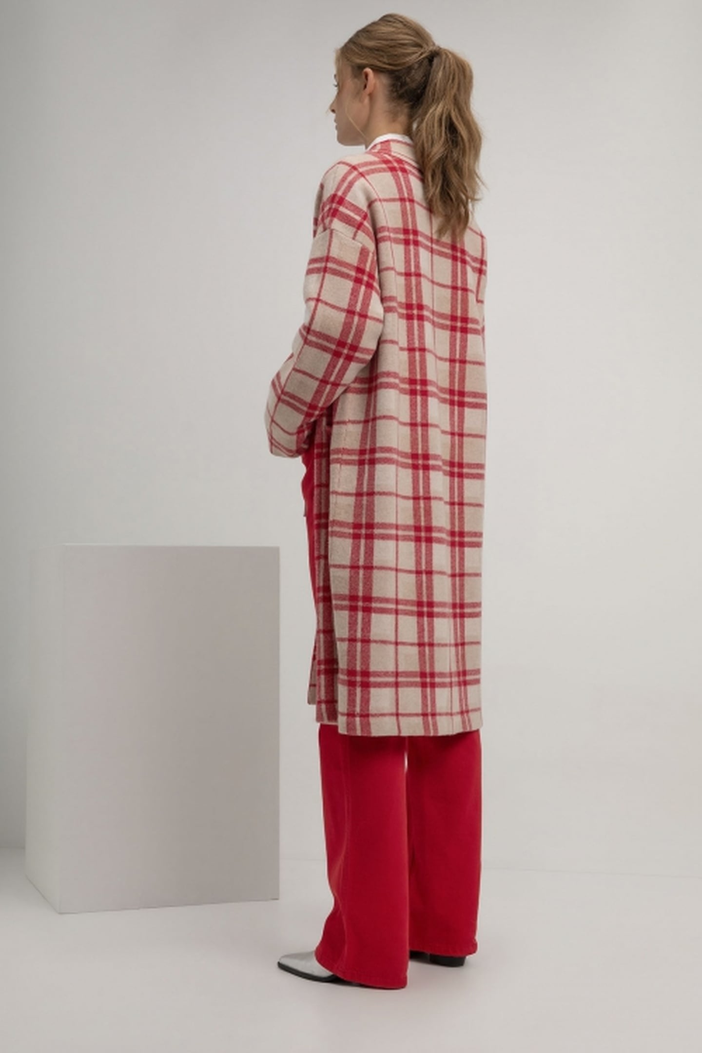 SJOERD CARDIGAN RED CHECK 3