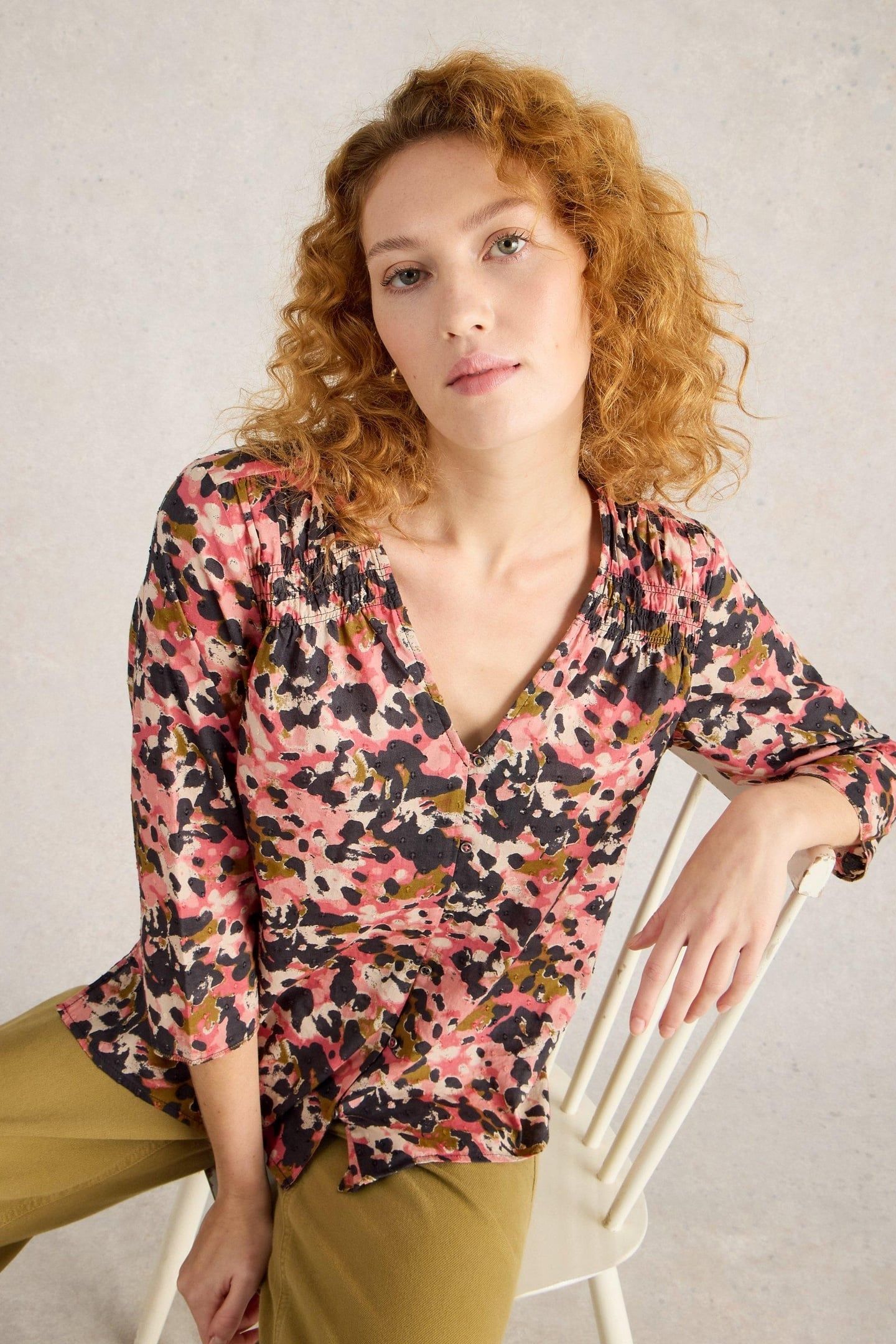 RAE ORGANIC COTTON TOP PINK PRINT 2