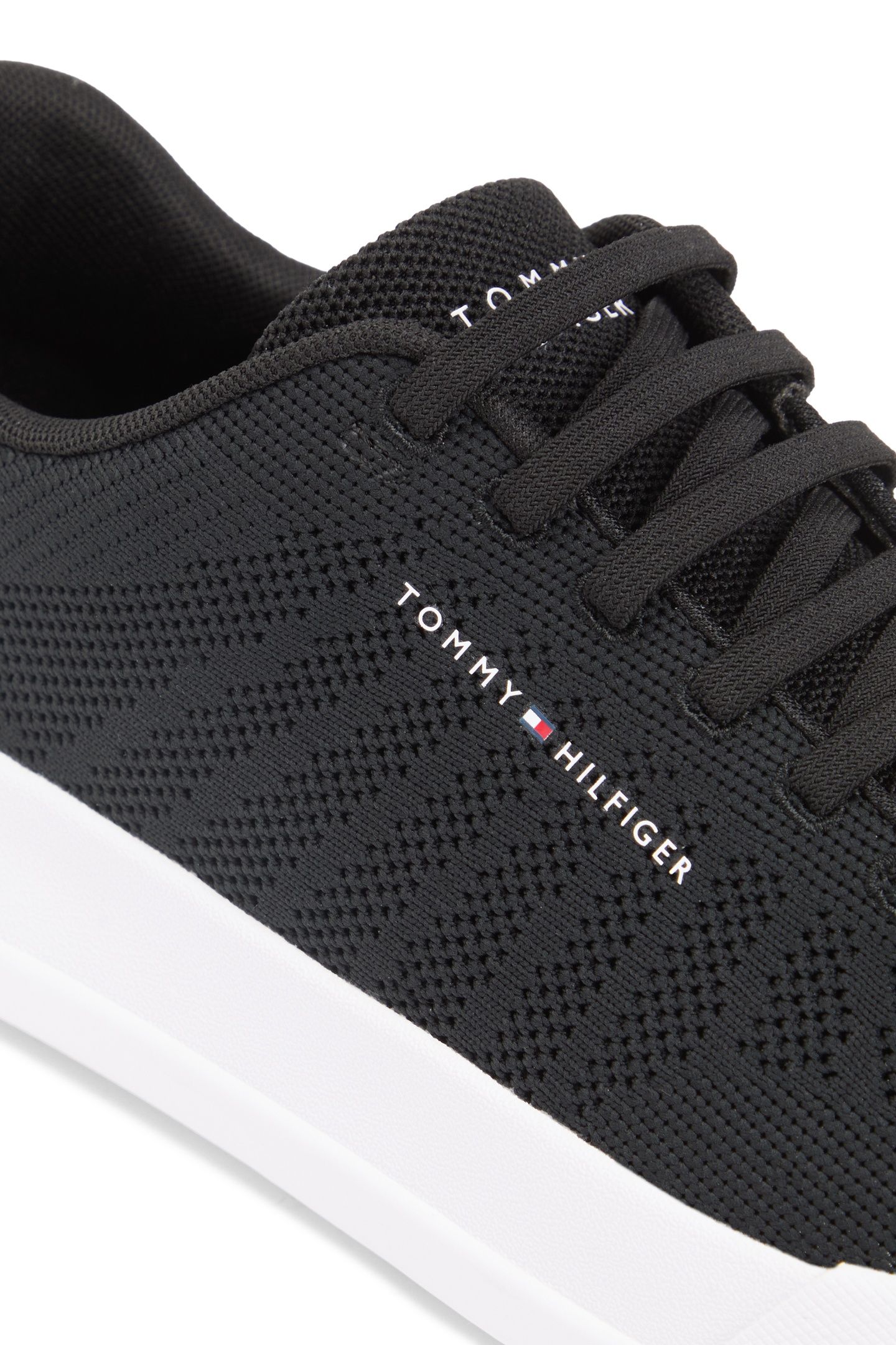 LOGO KNIT COURT TRAINERS BLACK 6