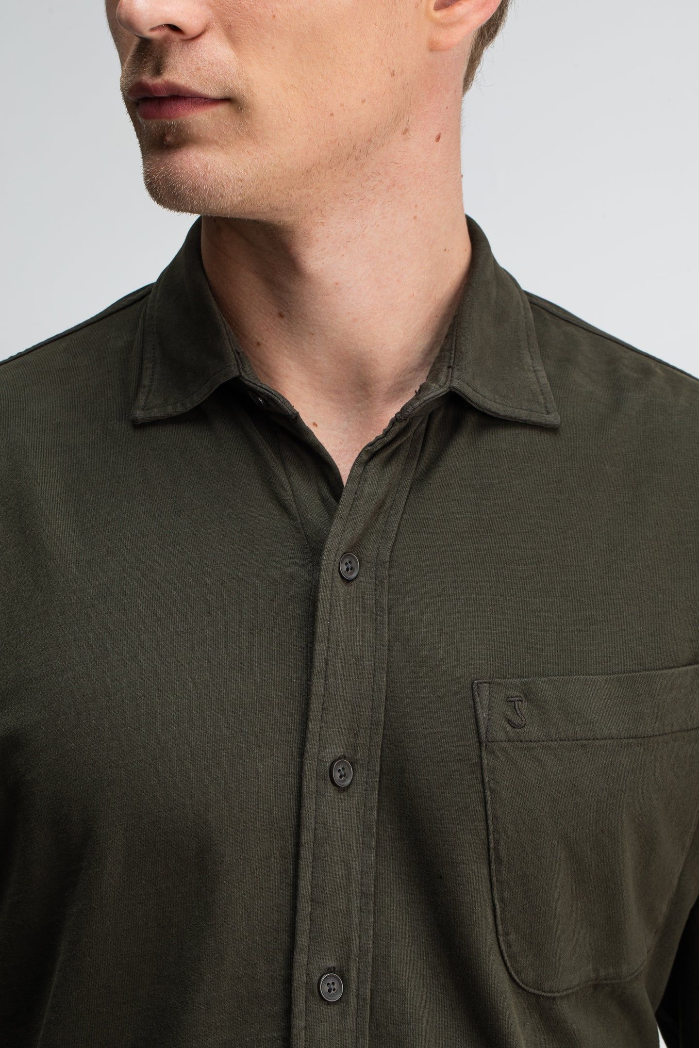 AIDAN PEACHED JERSEY SHIRT MOCHA BROWN 5
