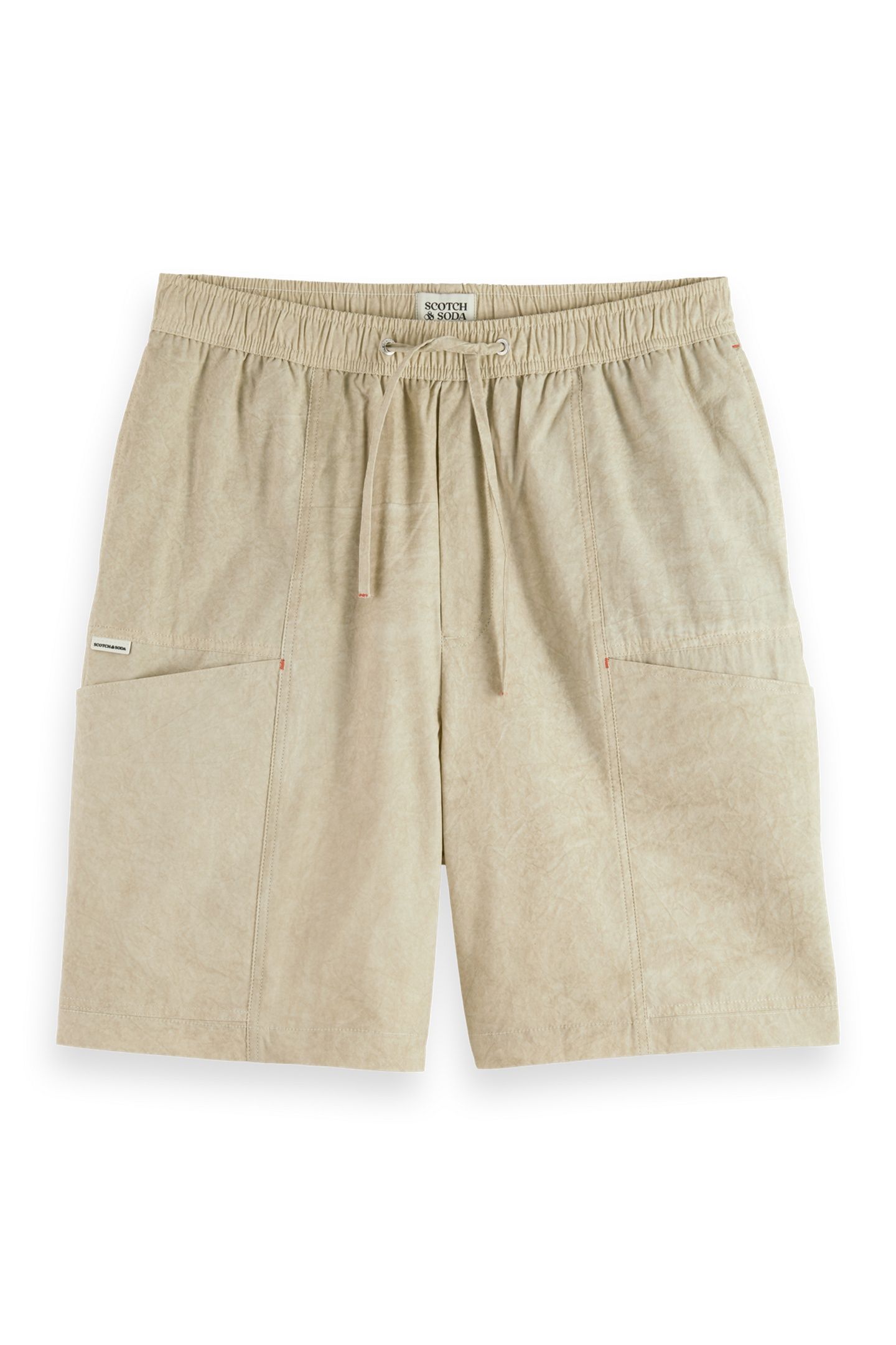 WASHED NYLON-BLEND POPLIN WIDE FIT CARGO BERMUDA PLAZA TAUPE 5
