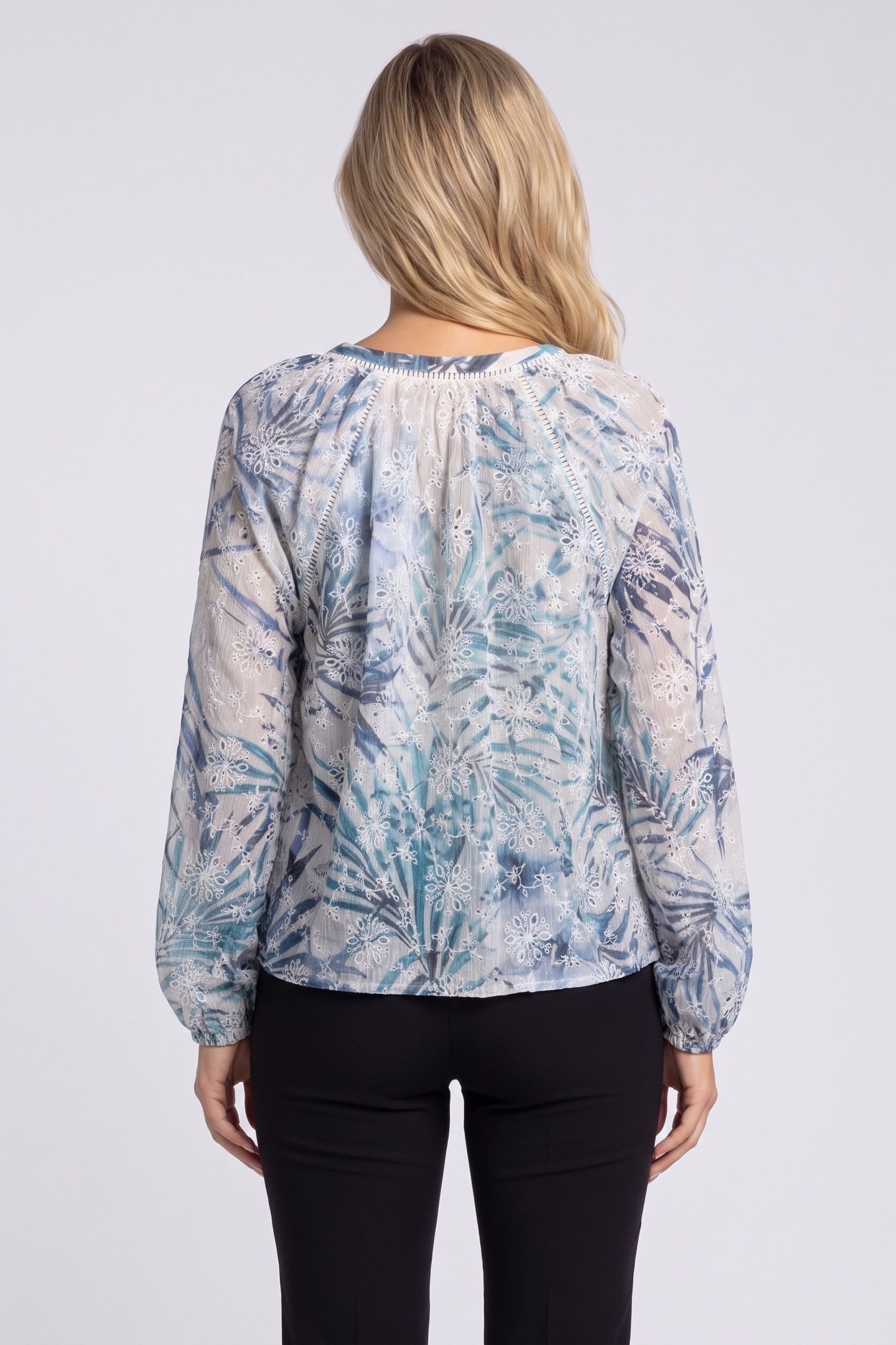 GUESS ECO LS DANIÈLE EMBRO TOP FIJI PALM PRINT 3