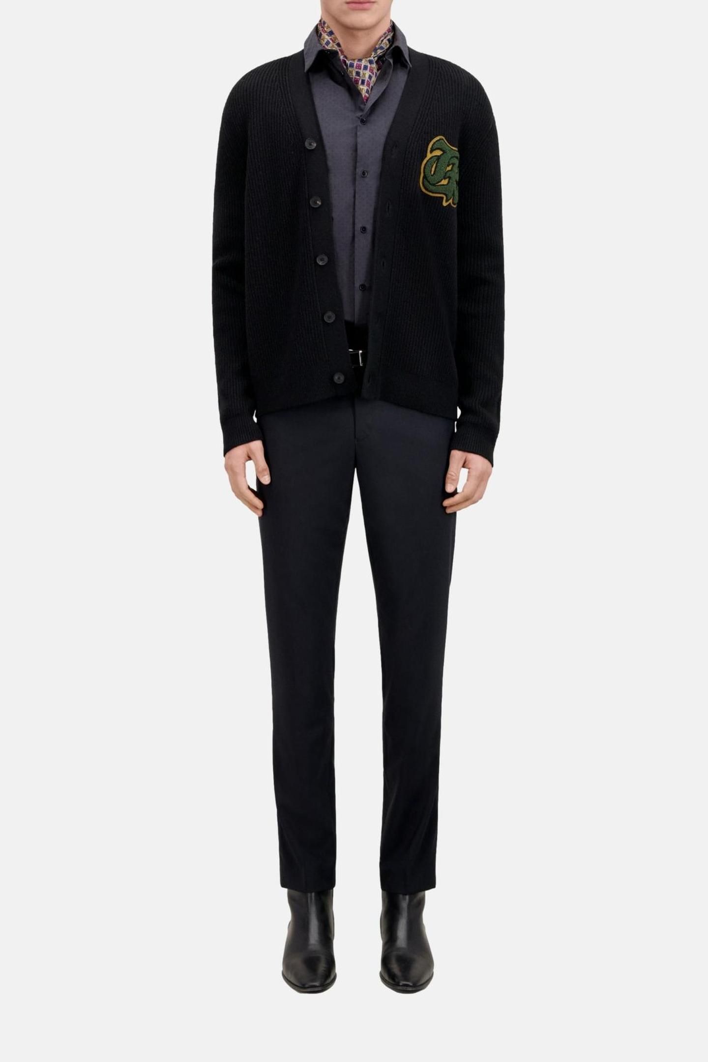 CARDIGAN WITH LOGO PATCH BLACK 3