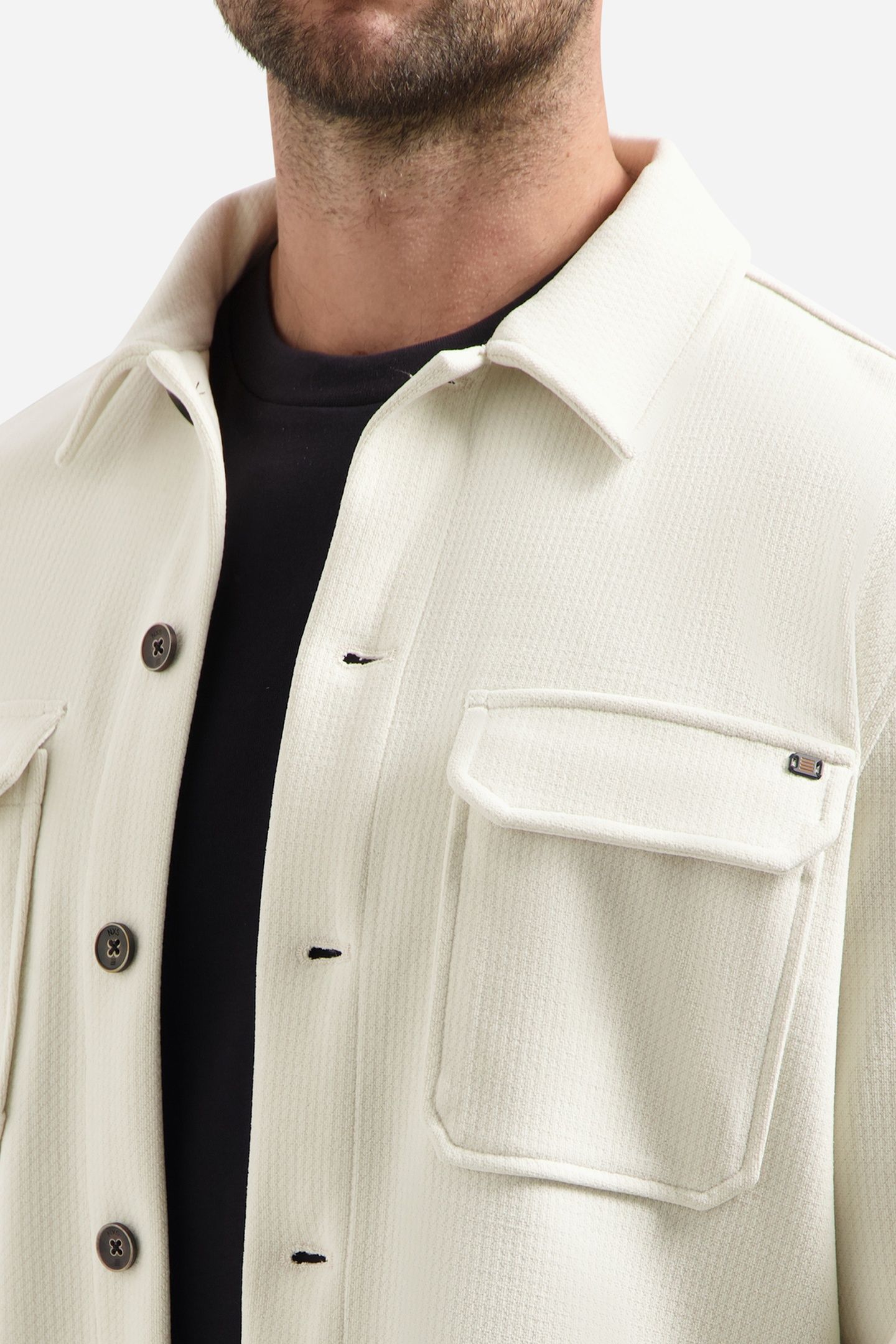 OVERSHIRT BUTTONS RELIEF SWEAT CHALK 7