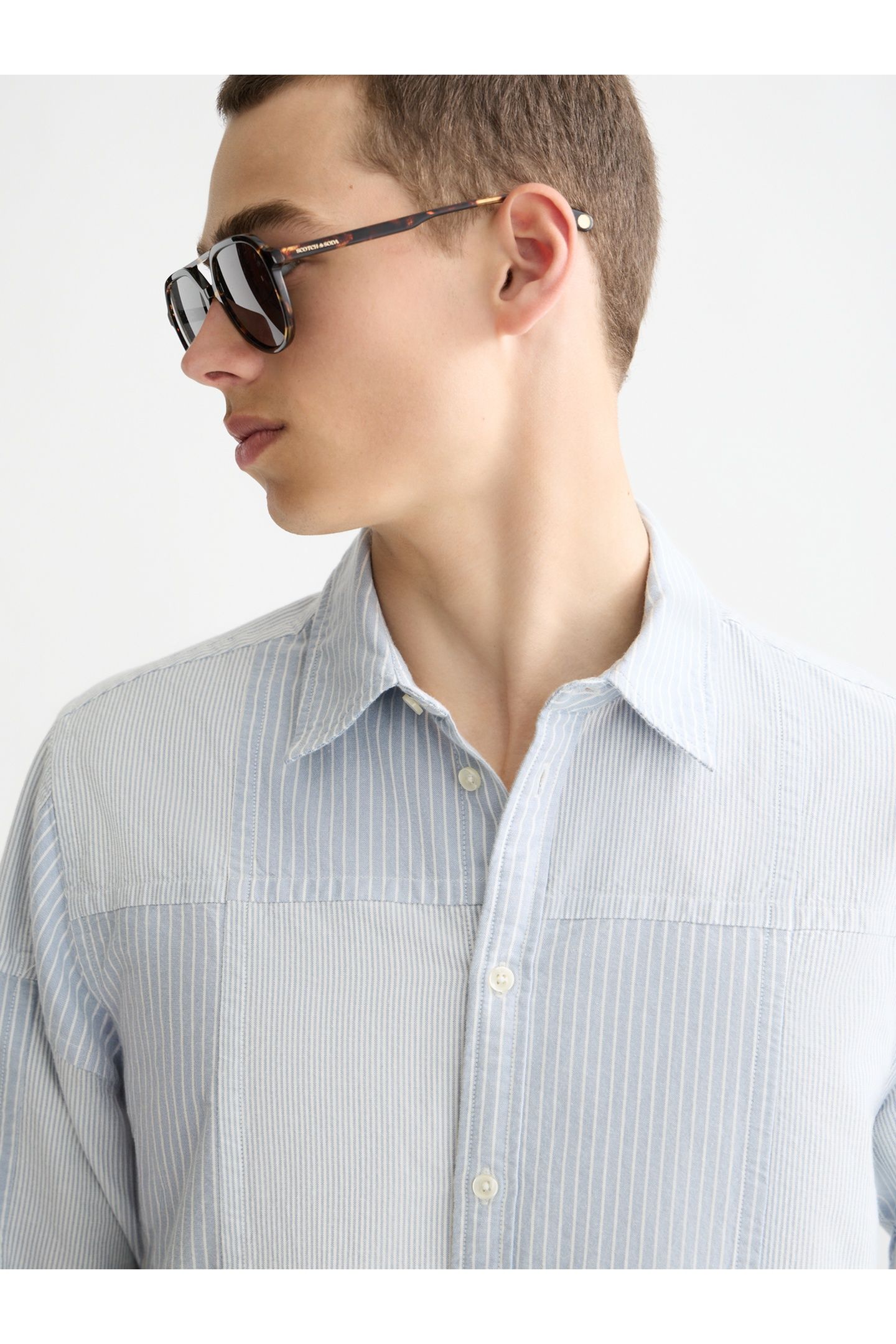 PATCHWORK RELAXED-FIT OXFORD SHIRT BLUE / BLUE STRIPE 5