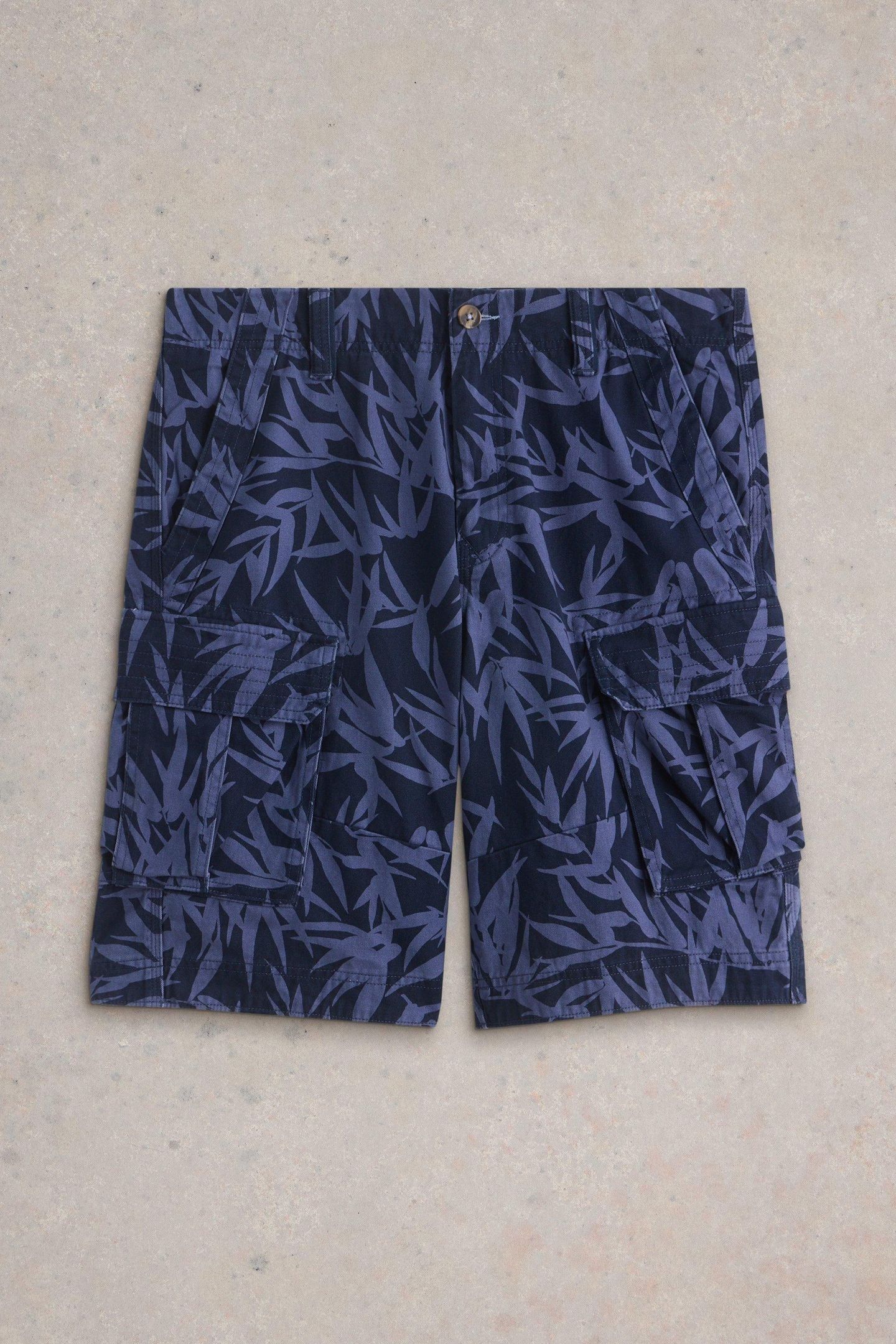 HALSALL PRINTED CARGO SHORT NAVY PRINT 3