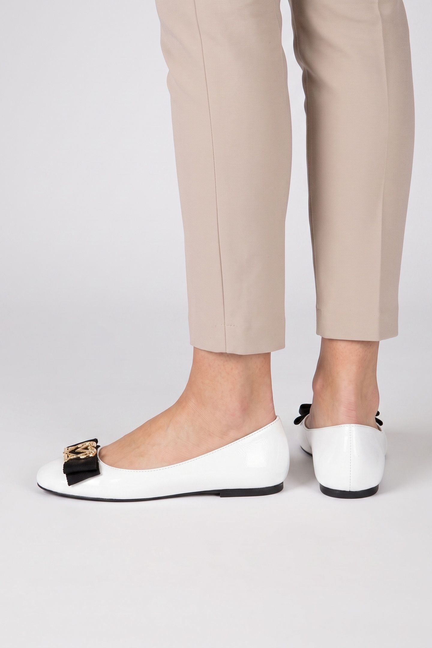 PATENT-LEATHER BALLET FLATS WHITE 5