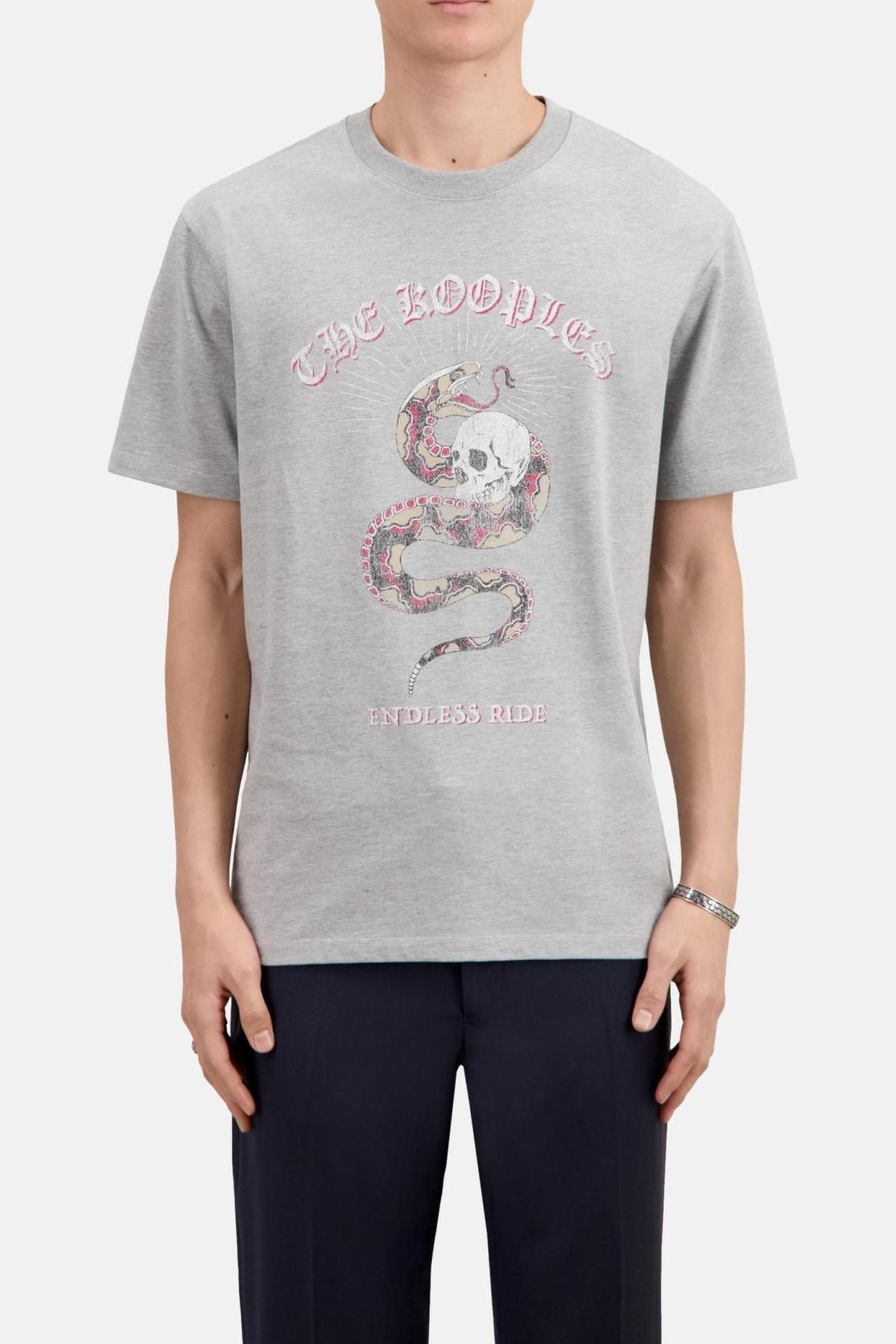 SHORT-SLEEVED T-SHIRT WITH SNAKE PRINT LIGHT GREY CHINE 1