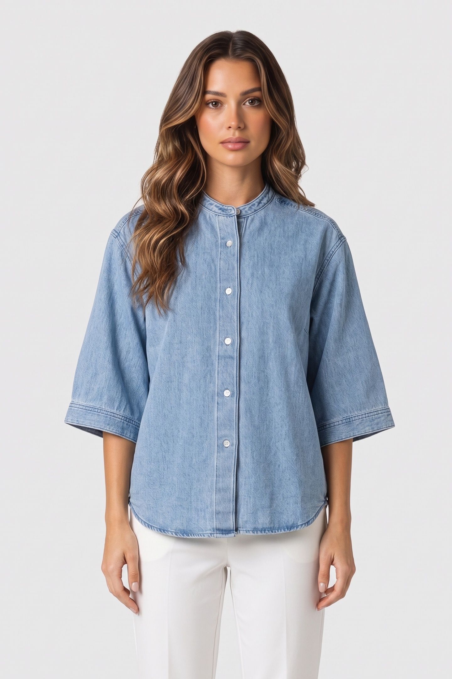 LISBON DENIM TWILL SHIRT BLUE 1