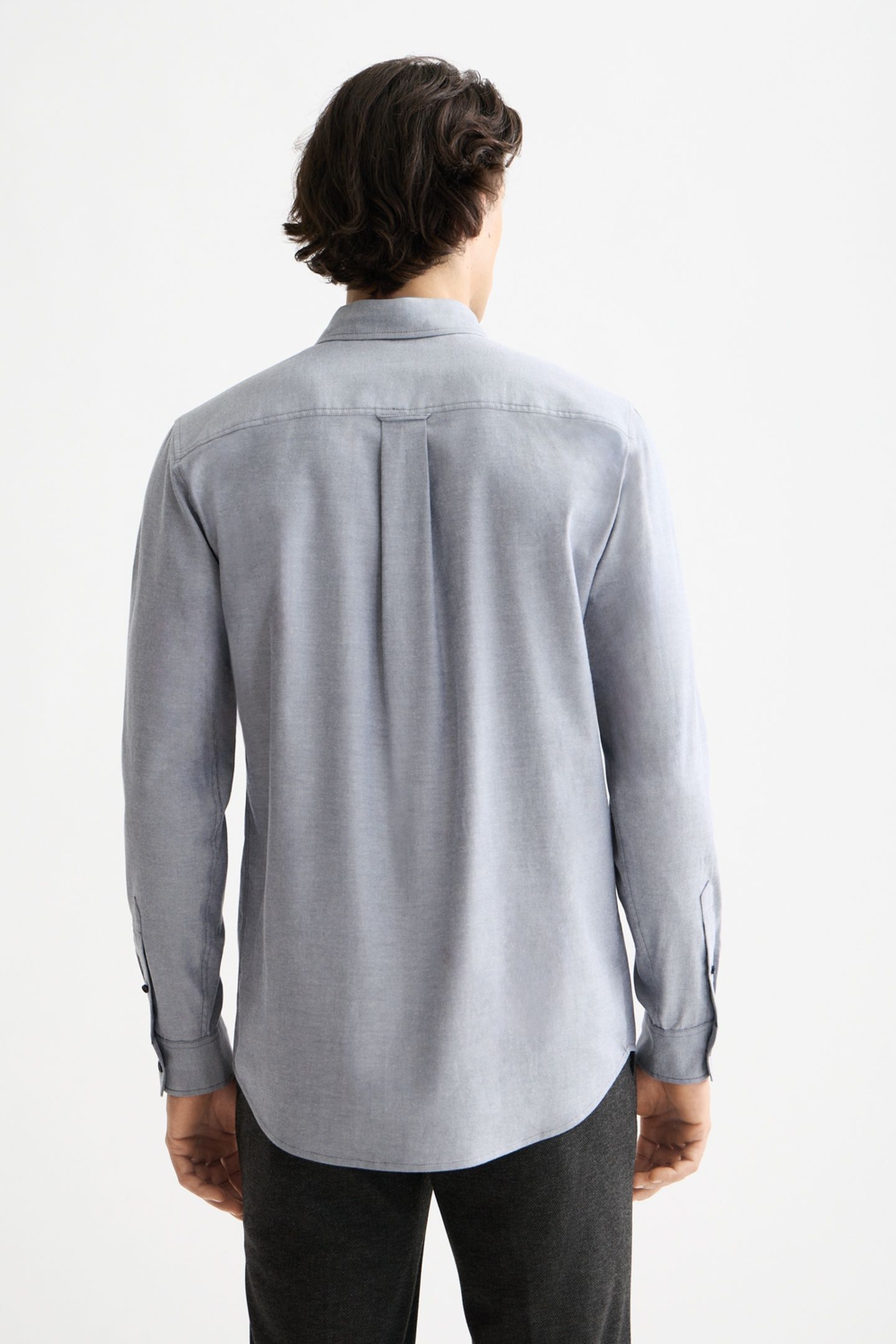 SEASONAL CORE - SOLID REGULAR-FIT OXFORD SHIRT PEACOAT 3