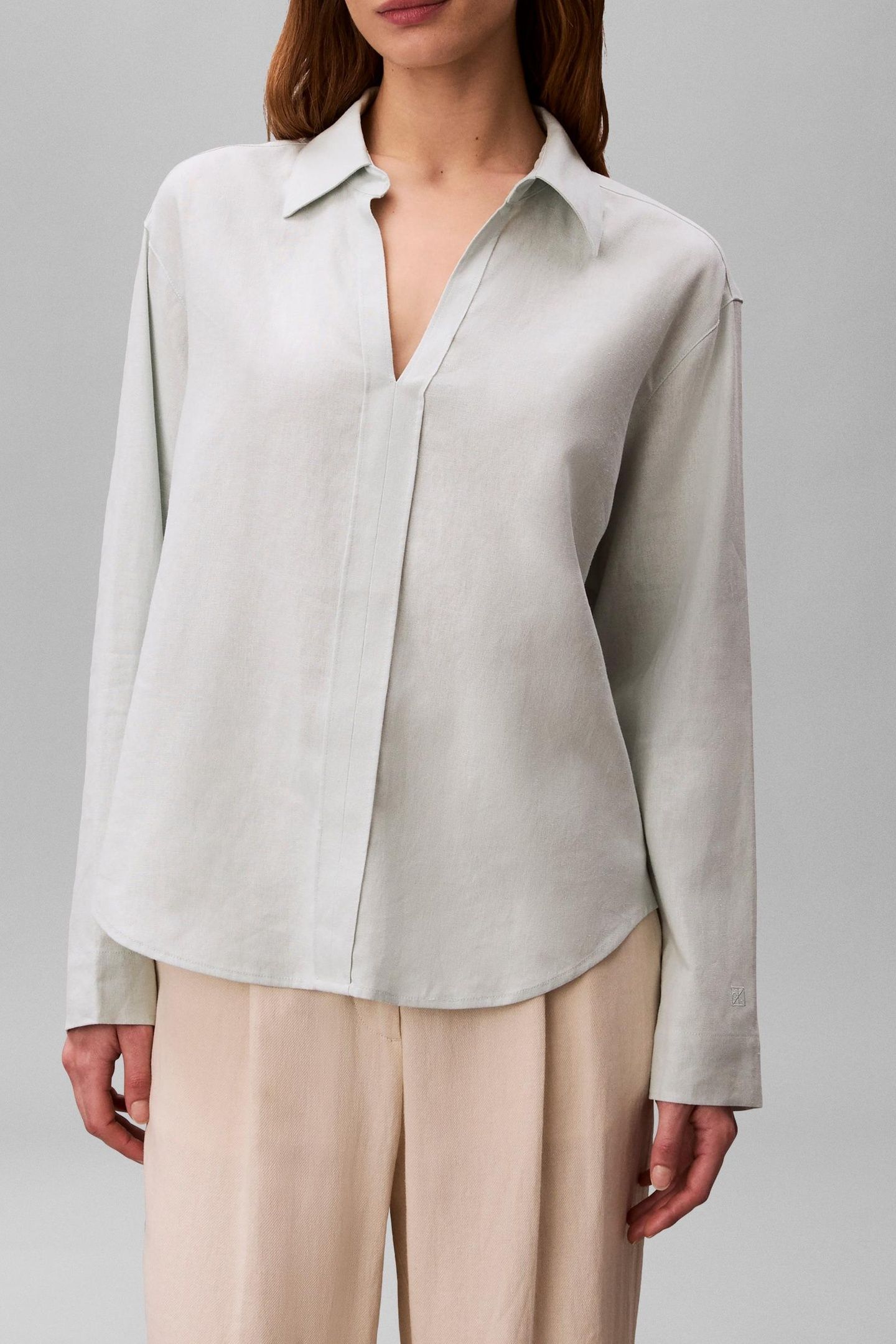 LINEN LS SHIRT PALE MEADOW 1
