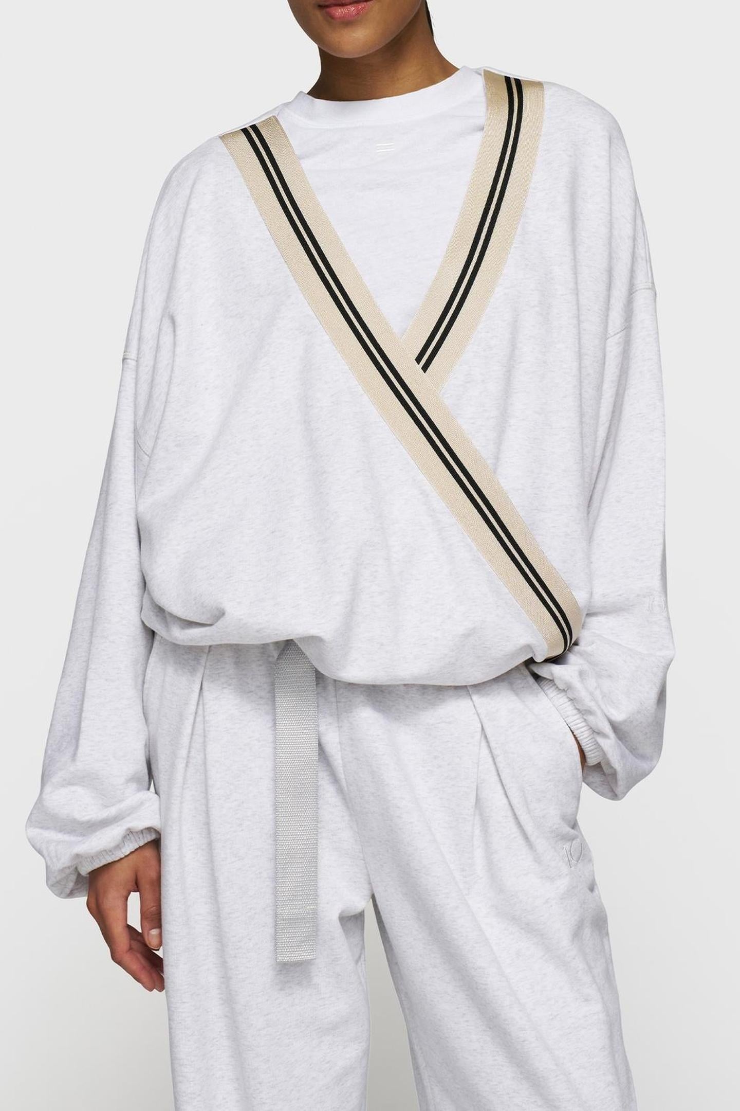 DANCE SWEATER TAPE WHITE GREY MELEE 2