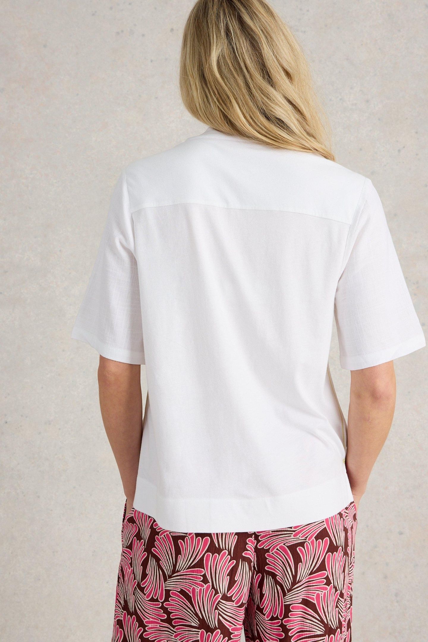 CELIA MIX SS SHIRT BRILLIANT WHITE 3