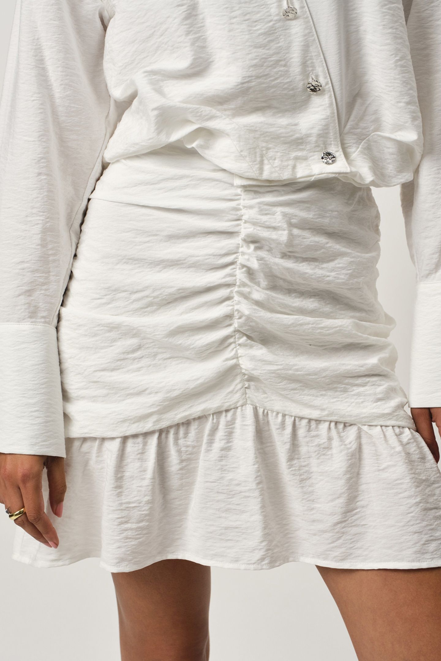 KRISSY DRAPEY MINI SKIRT MILK WHITE 5