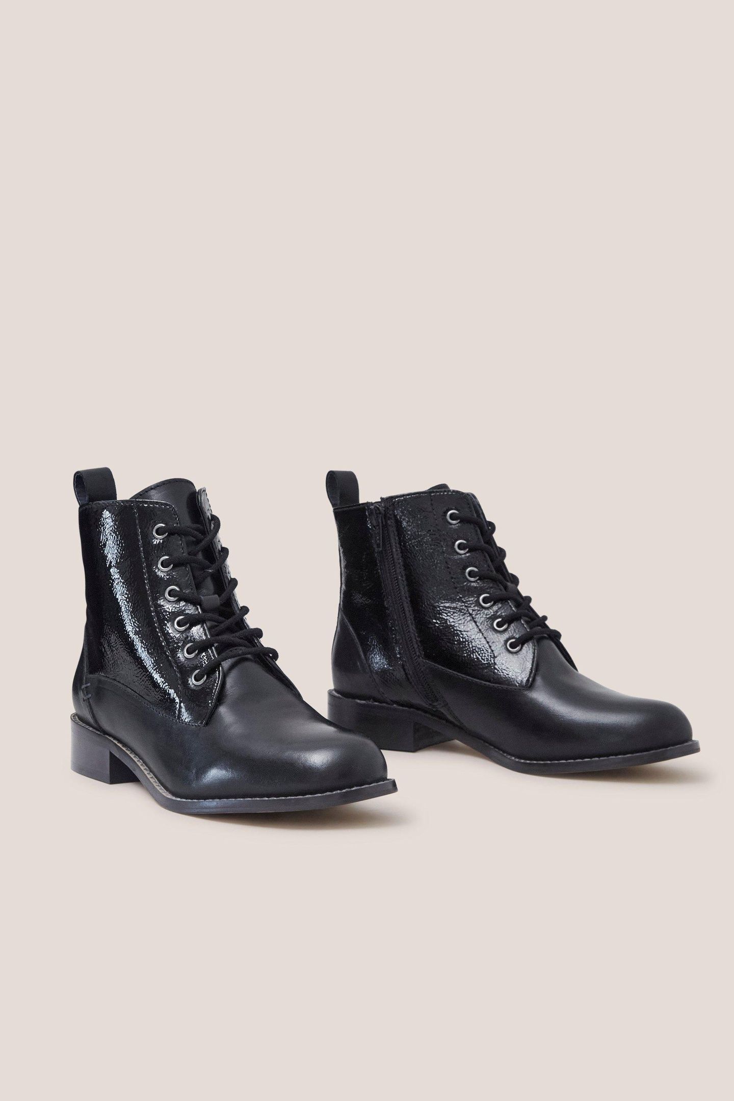 MARGOT LEATHER ANKLE BOOT PURE BLACK 2