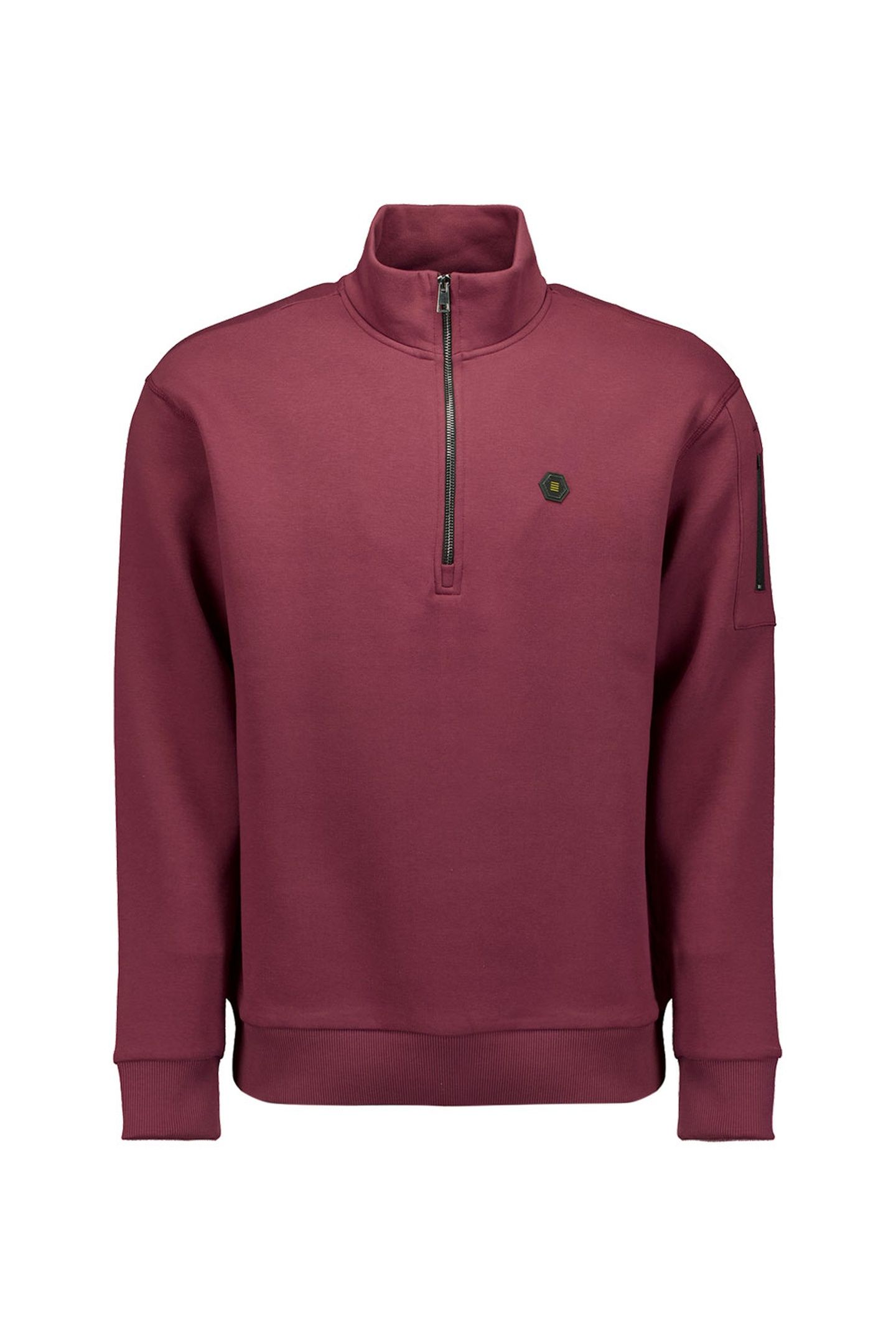 SWEATER HALF ZIP BRUSHED DARK WINE 3