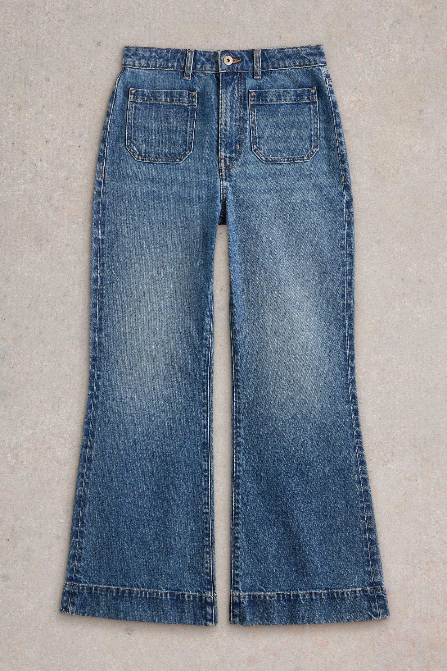 FRANKIE FLARE JEAN MID DENIM 4