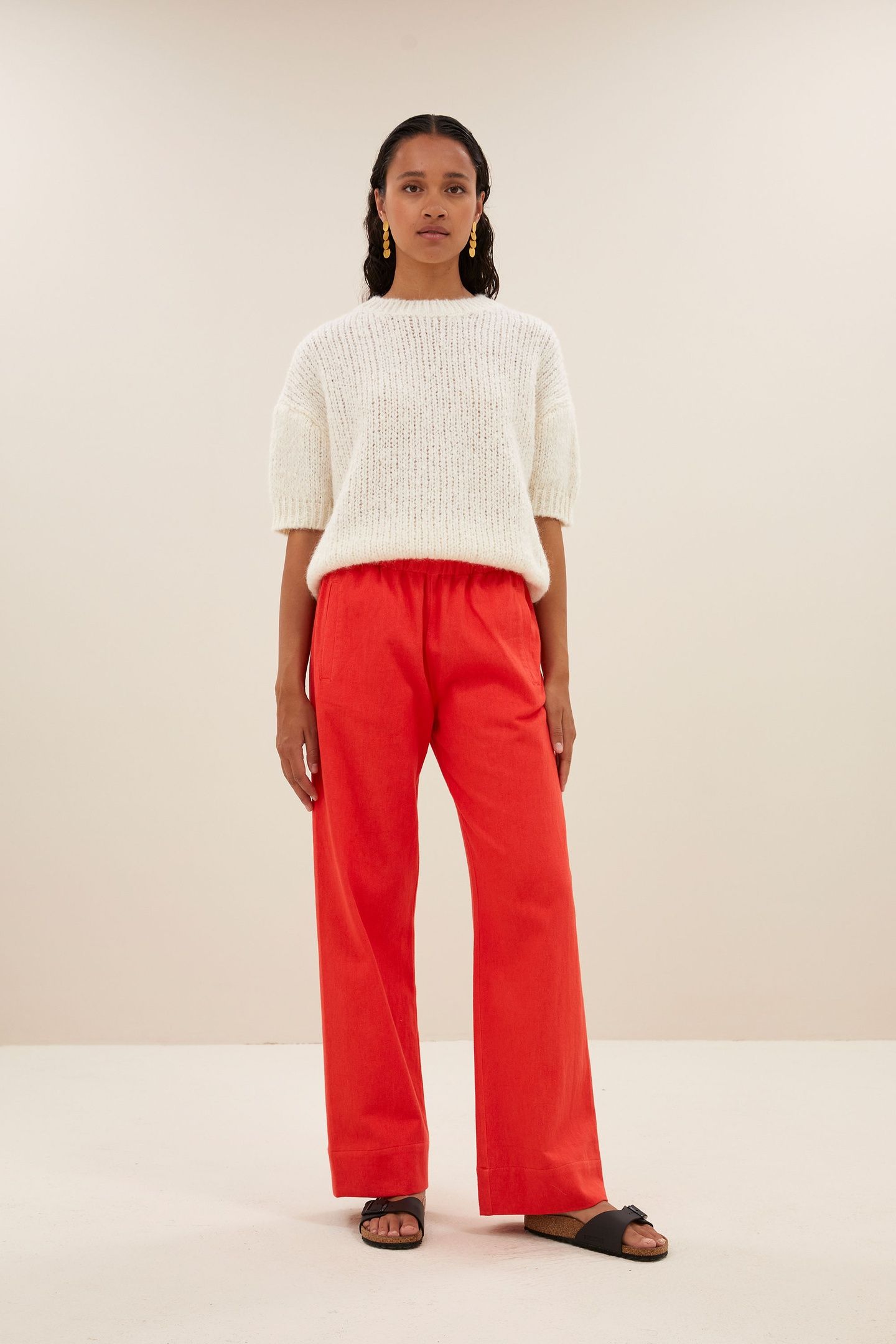 MEES TWILL PANTS POPPY RED 3