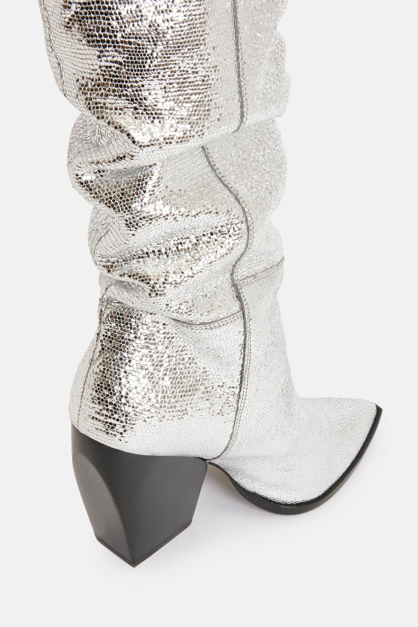 REINA METALLIC BOOT SILVER 5